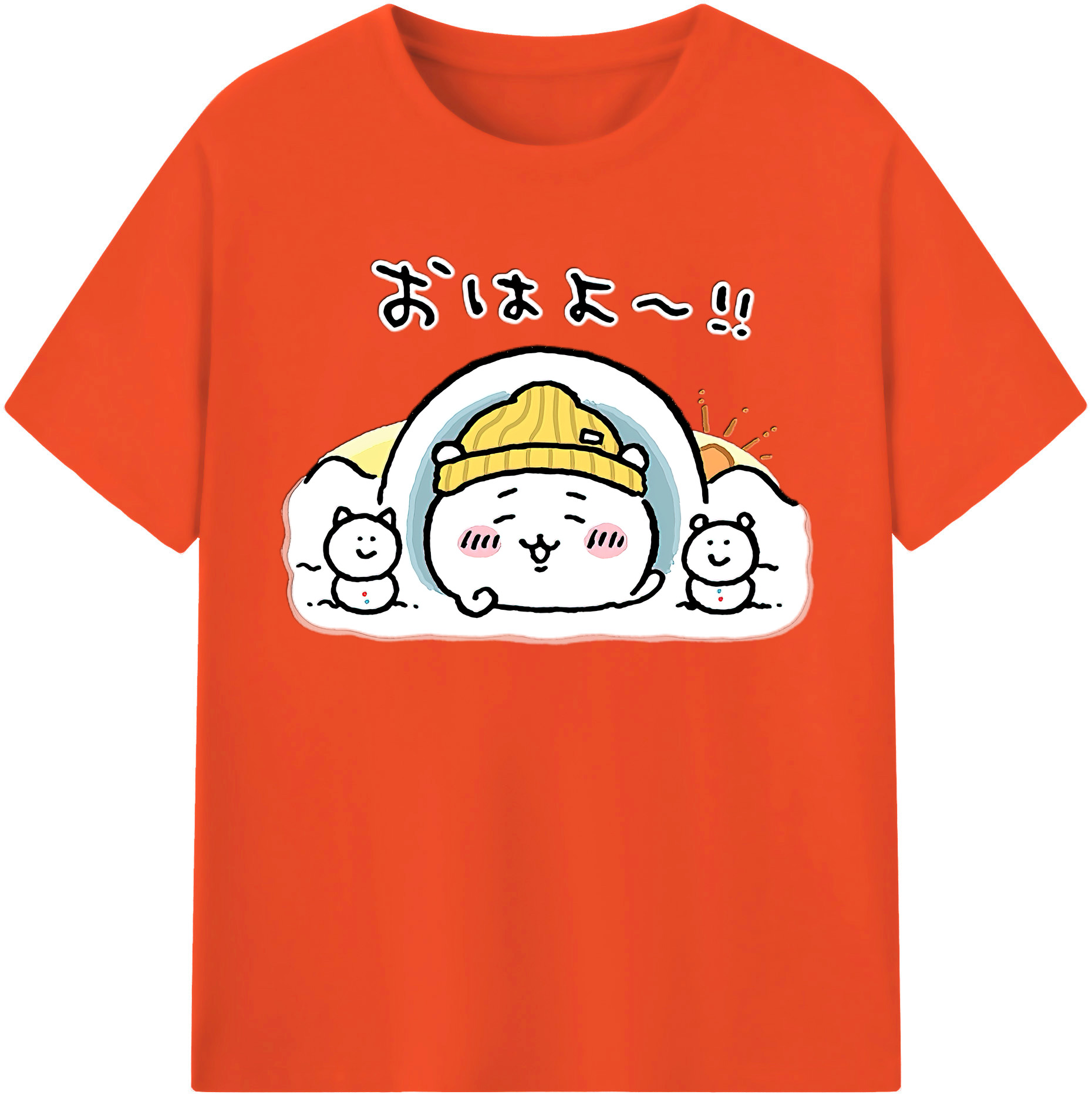 （画像用） ちいかわ ちいかわ Chii-kawa chiikawa 綿100％半袖Tシャツ（フロントプリント）