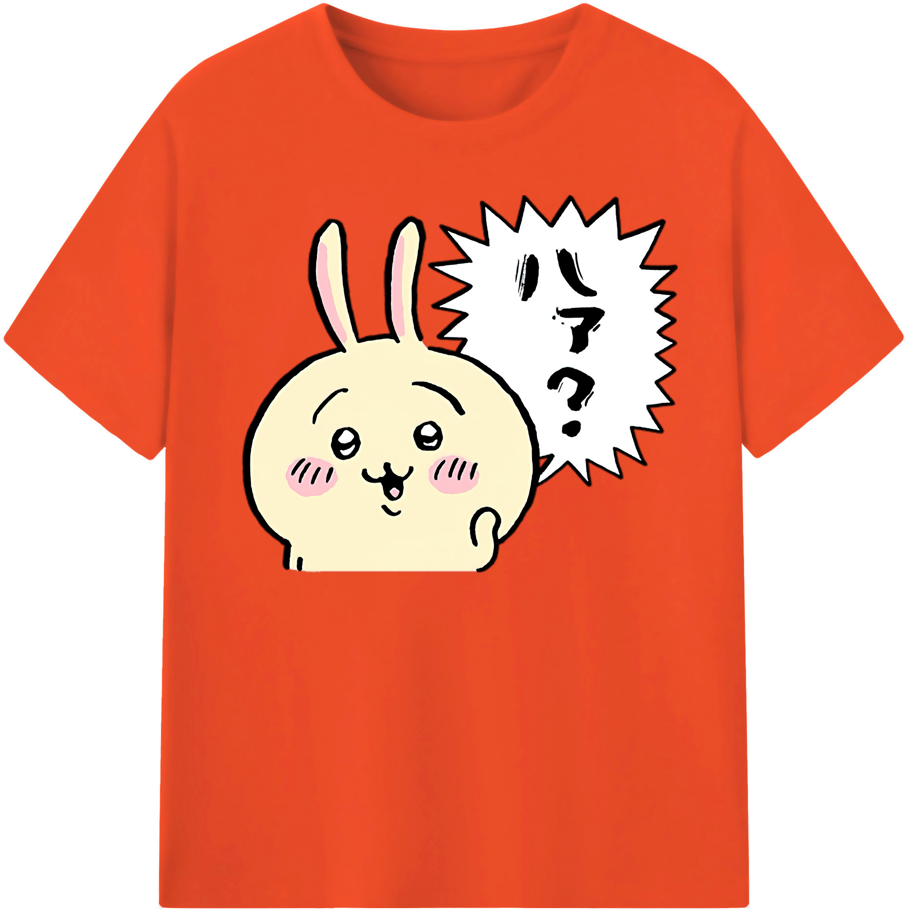 （画像用） ちいかわ うさぎ Chii-kawa usagi 綿100％半袖Tシャツ（フロントプリント）