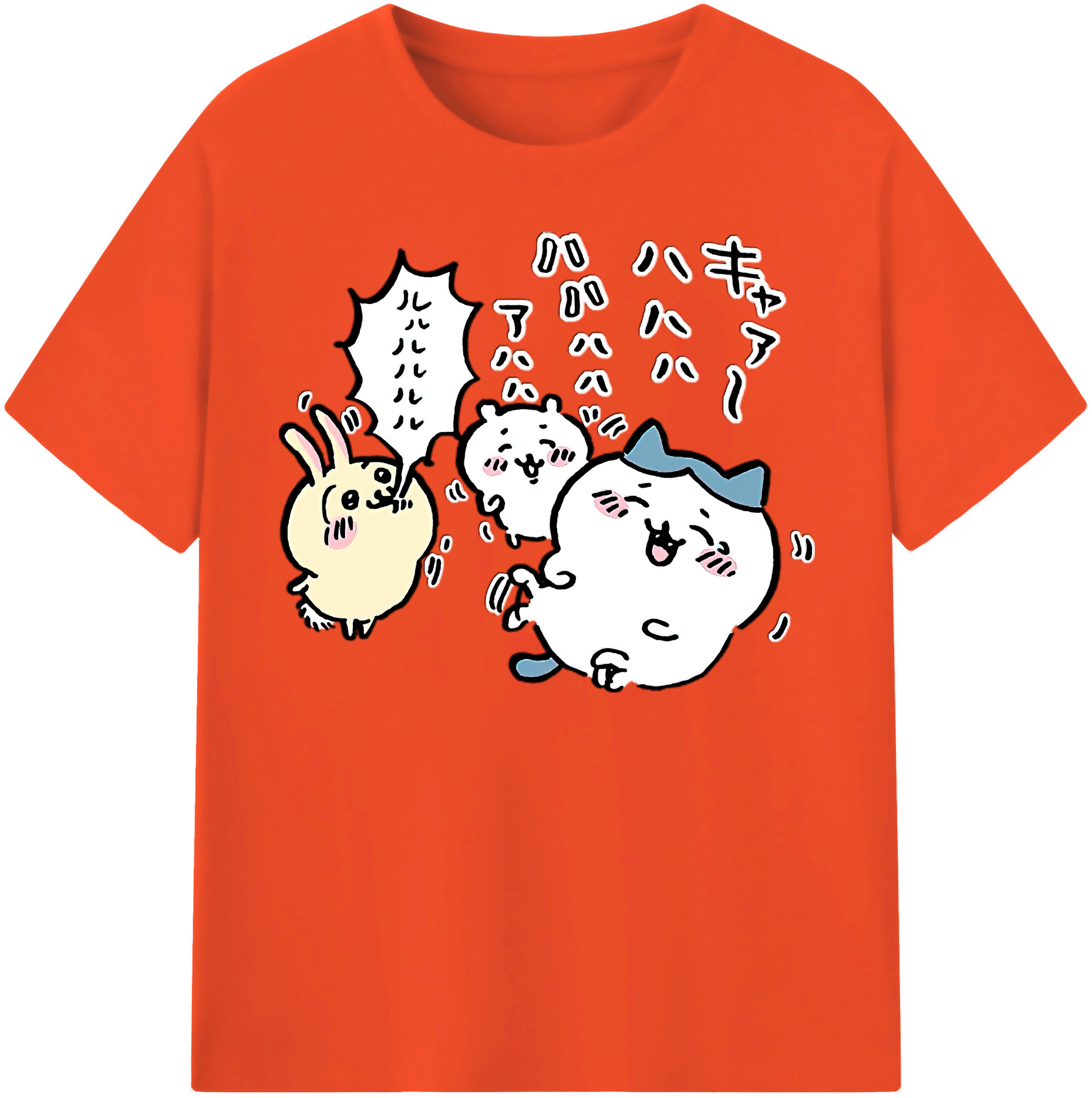 （画像用） ちいかわ うさぎ Chii-kawa usagi 綿100％半袖Tシャツ（フロントプリント）