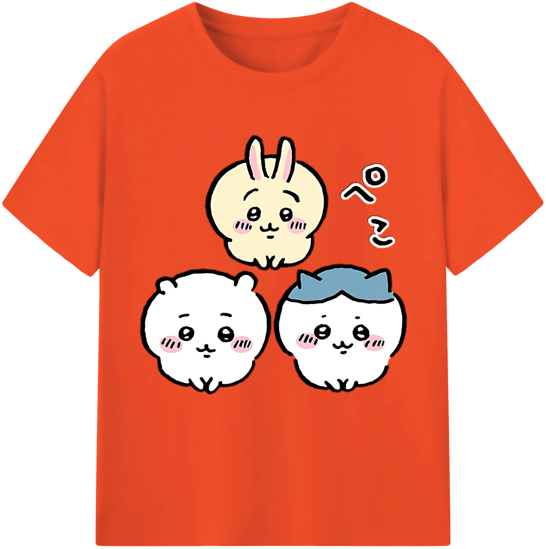 （画像用） ちいかわ うさぎ Chii-kawa usagi 綿100％半袖Tシャツ（フロントプリント）