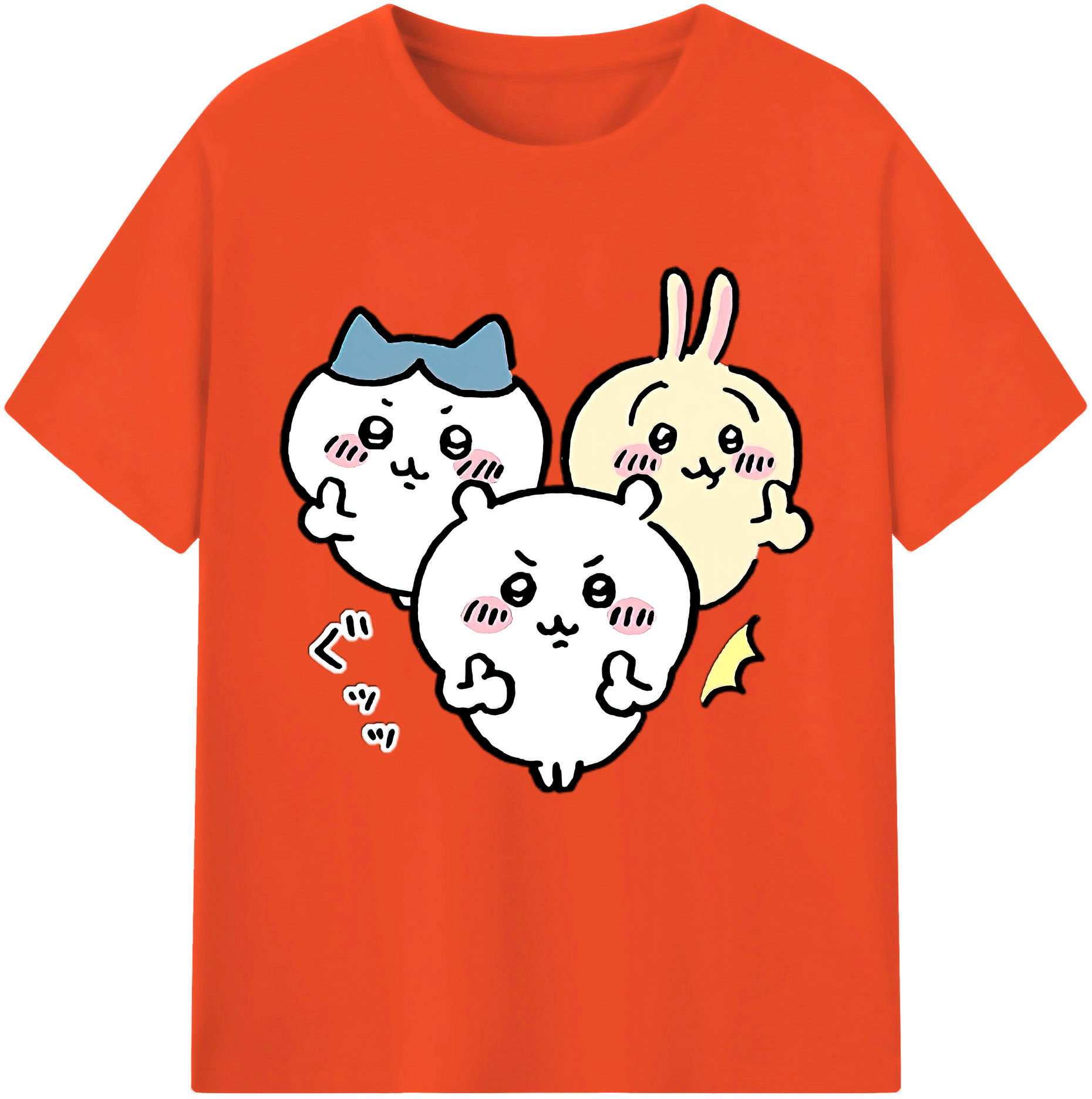 （画像用） ちいかわ うさぎ Chii-kawa usagi 綿100％半袖Tシャツ（フロントプリント）