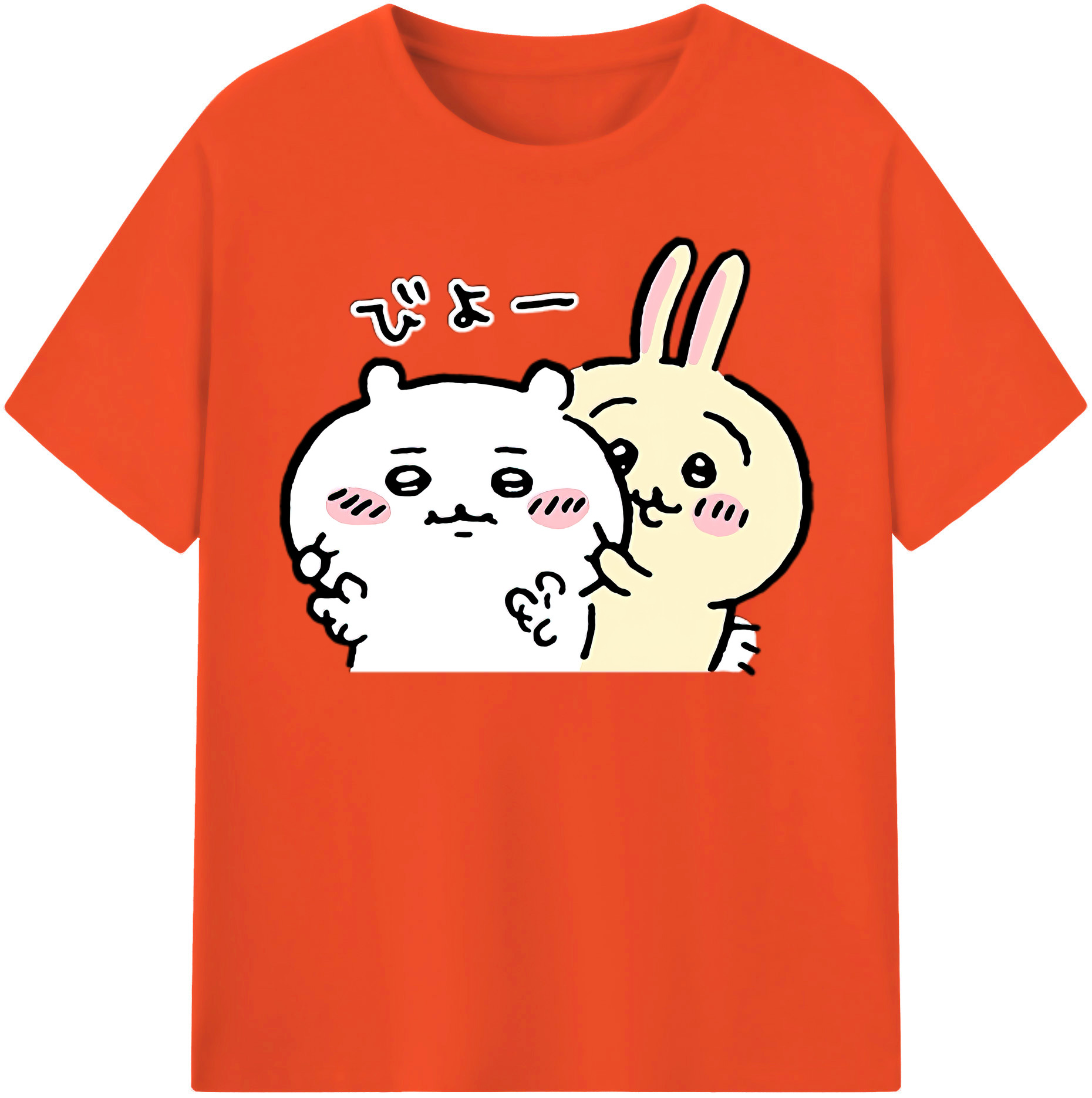 （画像用） ちいかわ うさぎ Chii-kawa usagi 綿100％半袖Tシャツ（フロントプリント）
