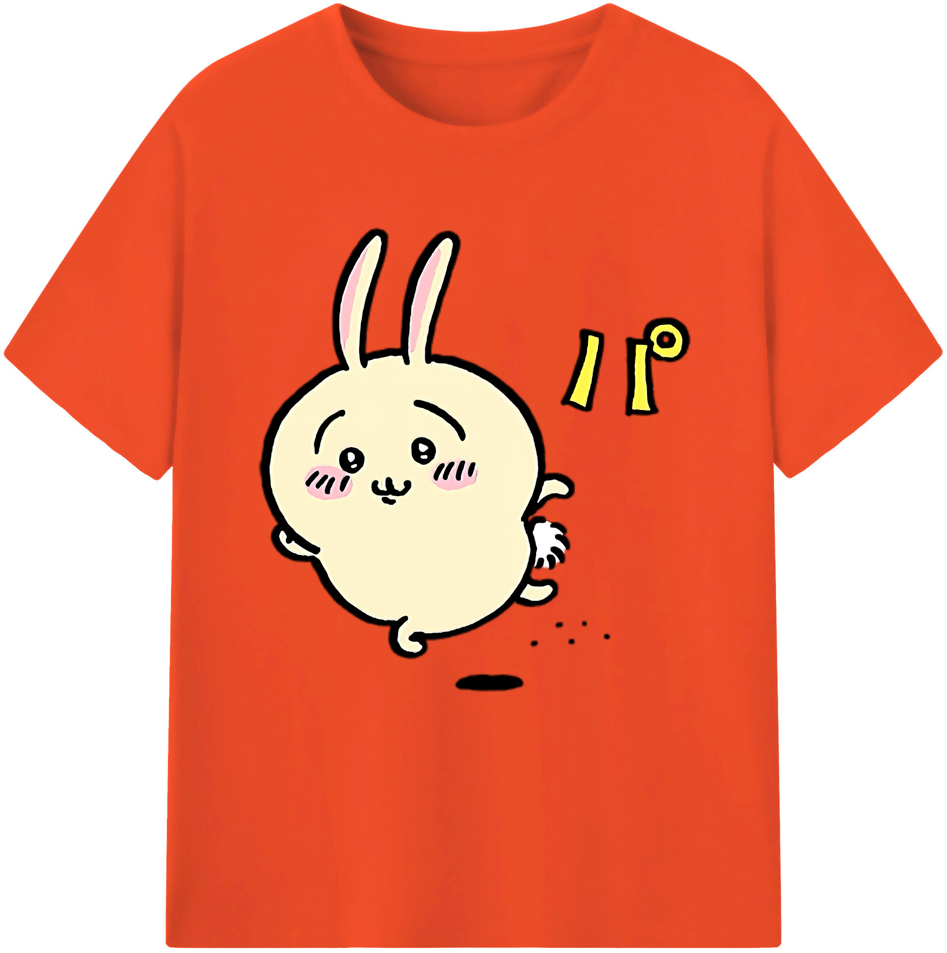 （画像用） ちいかわ うさぎ Chii-kawa usagi 綿100％半袖Tシャツ（フロントプリント）