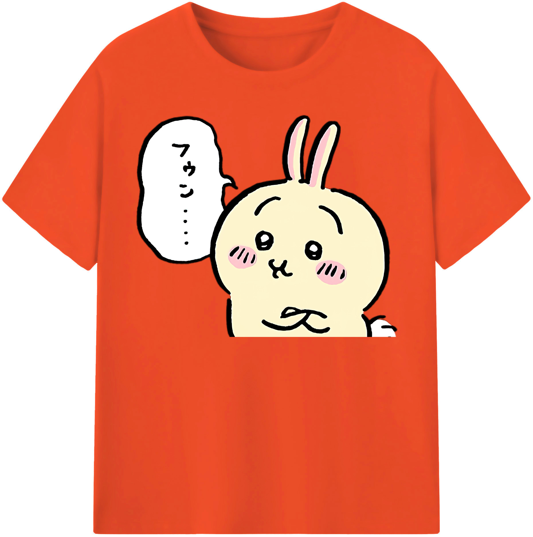 （画像用） ちいかわ うさぎ Chii-kawa usagi 綿100％半袖Tシャツ（フロントプリント）