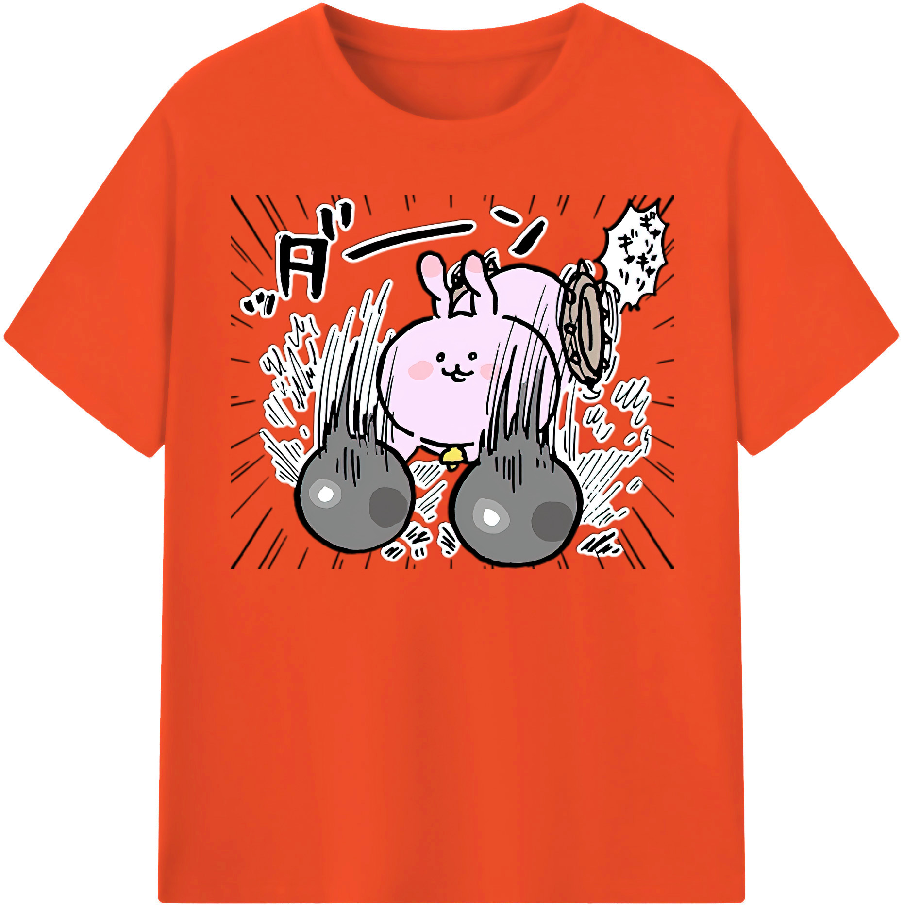 （画像用） ちいかわ うさぎ Chii-kawa usagi 綿100％半袖Tシャツ（フロントプリント）