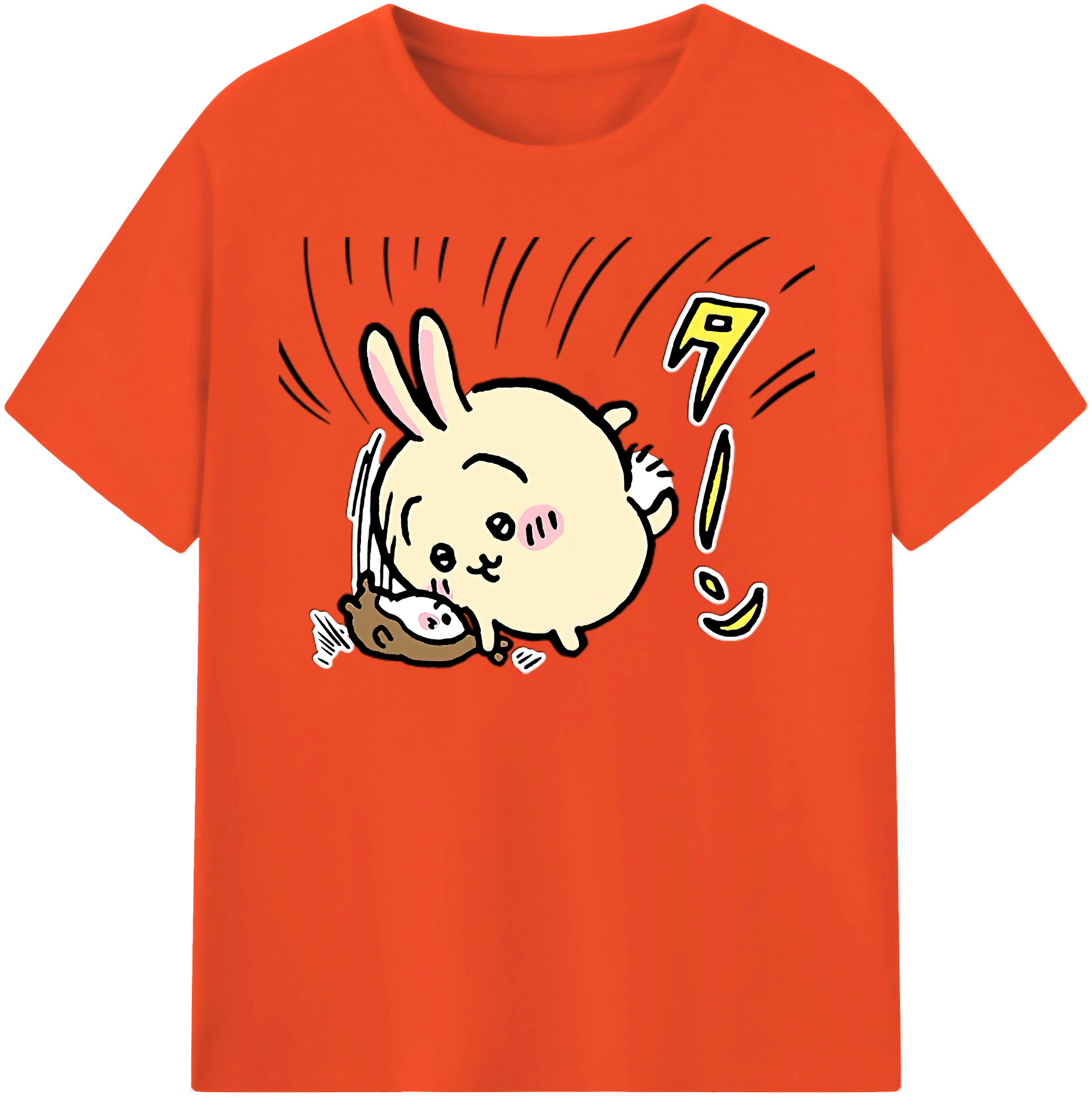 （画像用） ちいかわ うさぎ Chii-kawa usagi 綿100％半袖Tシャツ（フロントプリント）