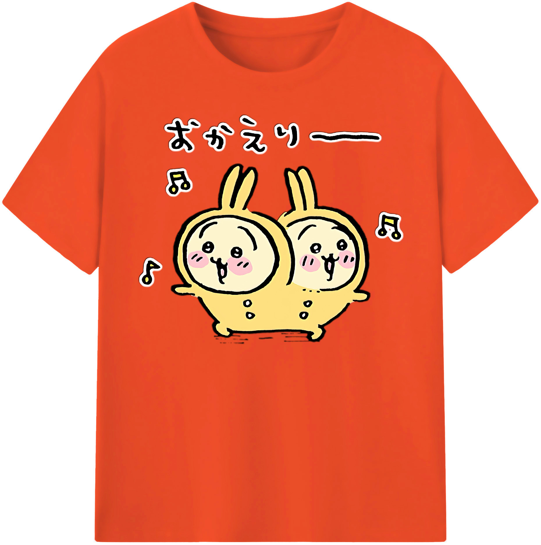 （画像用） ちいかわ うさぎ Chii-kawa usagi 綿100％半袖Tシャツ（フロントプリント）