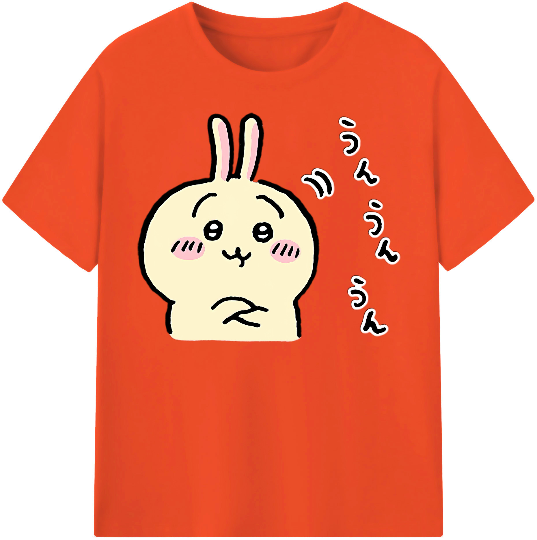 （画像用） ちいかわ うさぎ Chii-kawa usagi 綿100％半袖Tシャツ（フロントプリント）