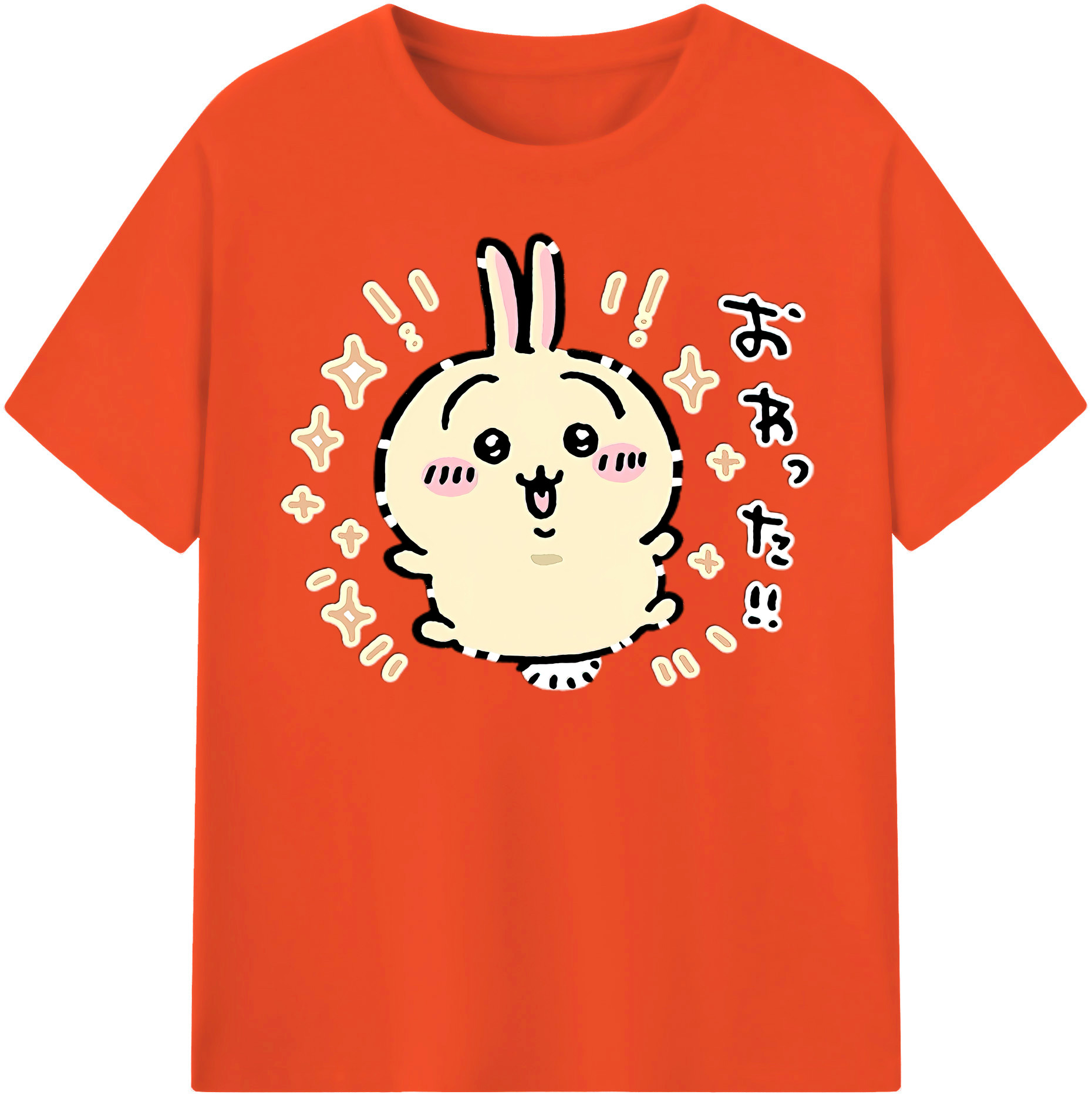 （画像用） ちいかわ うさぎ Chii-kawa usagi 綿100％半袖Tシャツ（フロントプリント）