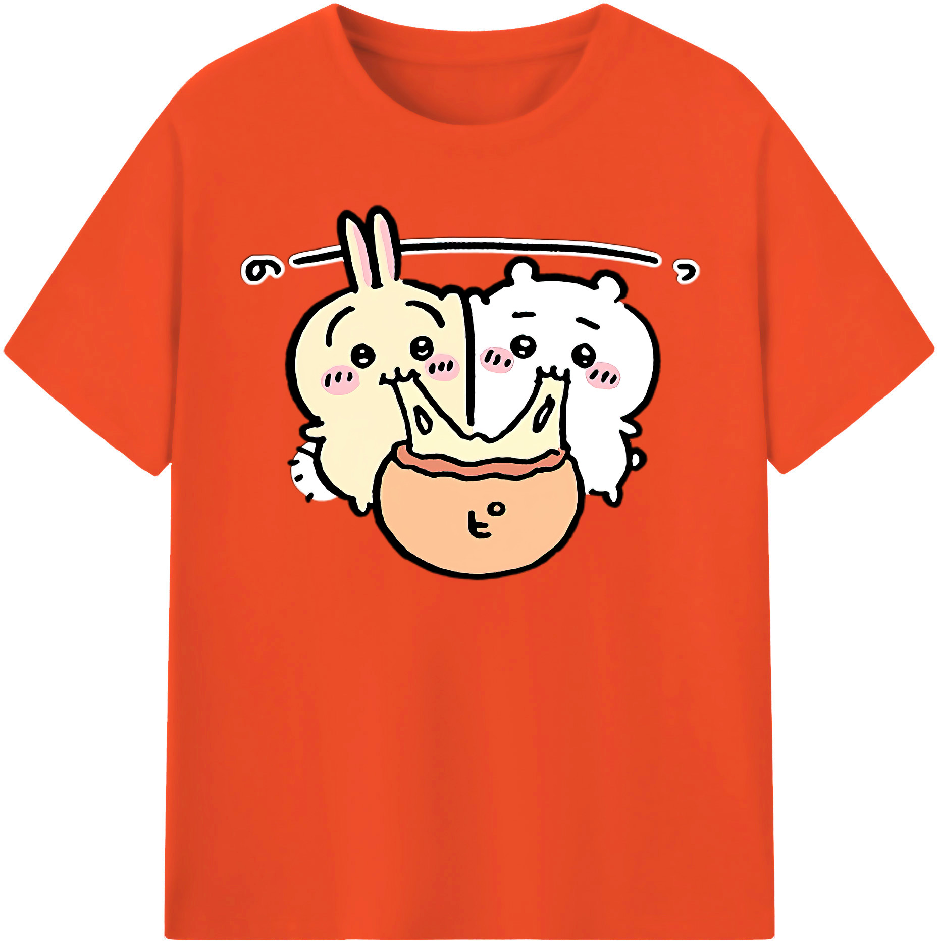 （画像用） ちいかわ うさぎ Chii-kawa usagi 綿100％半袖Tシャツ（フロントプリント）