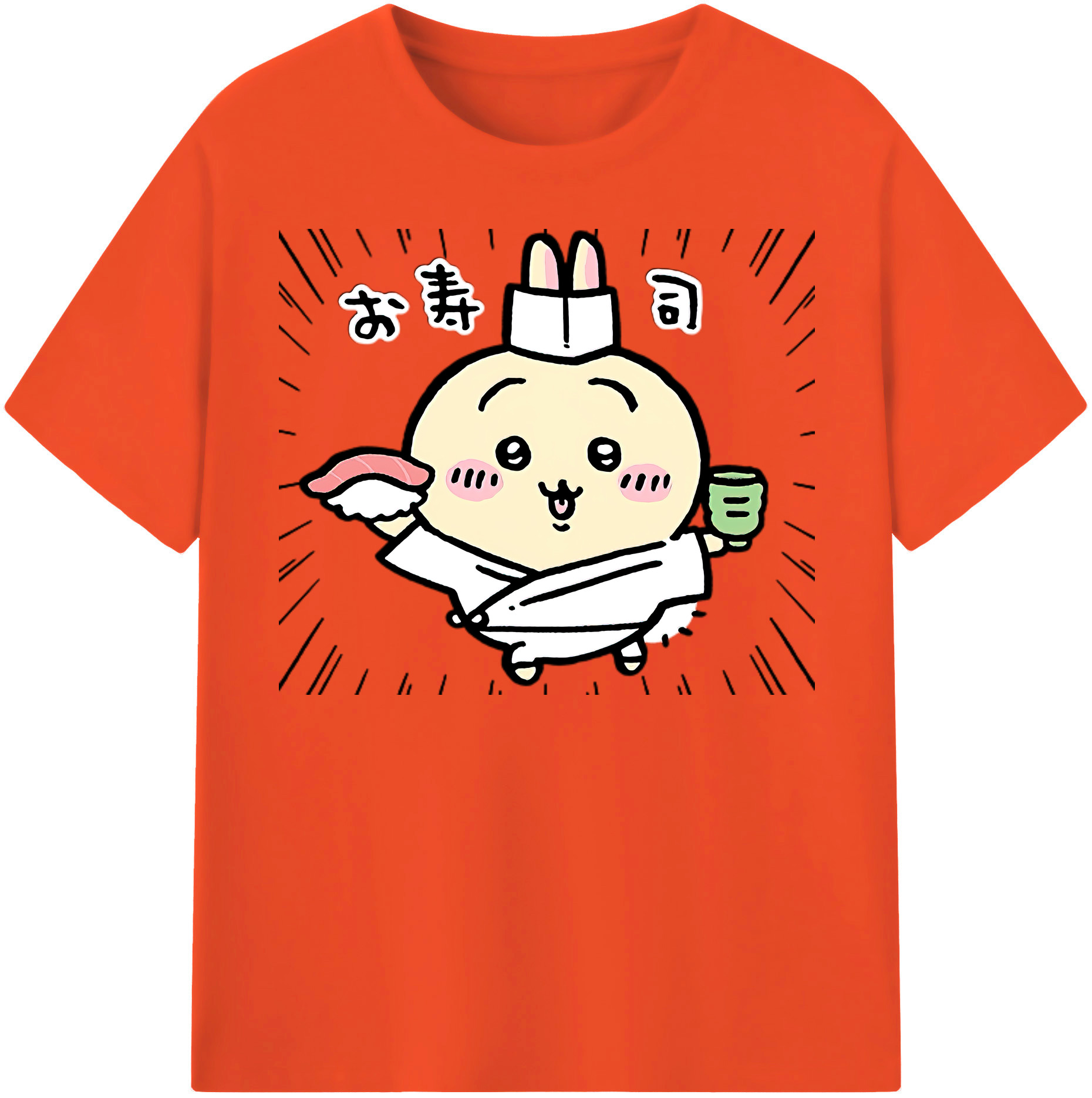 （画像用） ちいかわ うさぎ Chii-kawa usagi 綿100％半袖Tシャツ（フロントプリント）