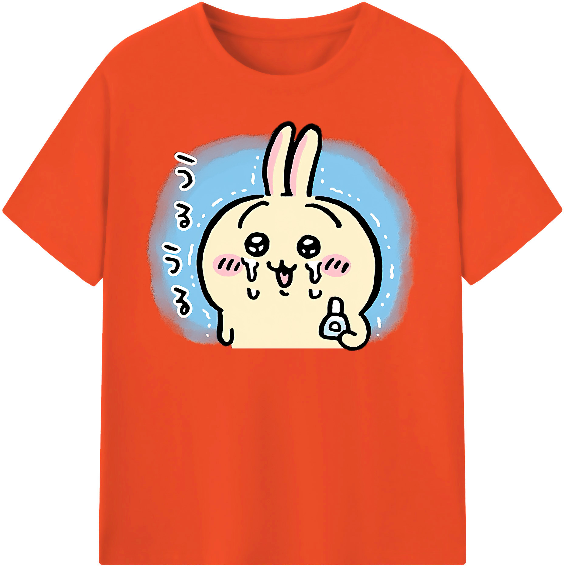 （画像用） ちいかわ うさぎ Chii-kawa usagi 綿100％半袖Tシャツ（フロントプリント）