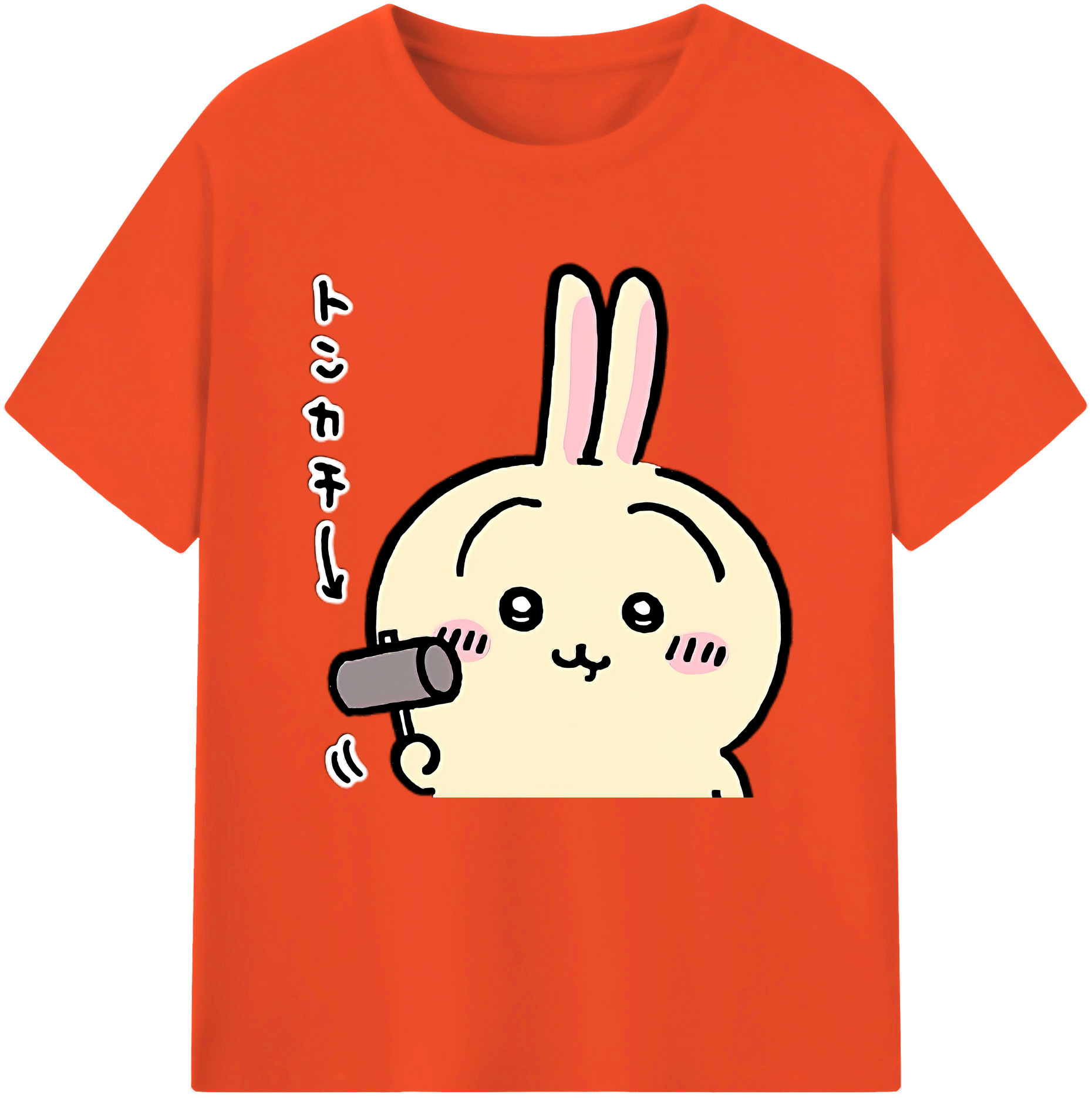 （画像用） ちいかわ うさぎ Chii-kawa usagi 綿100％半袖Tシャツ（フロントプリント）