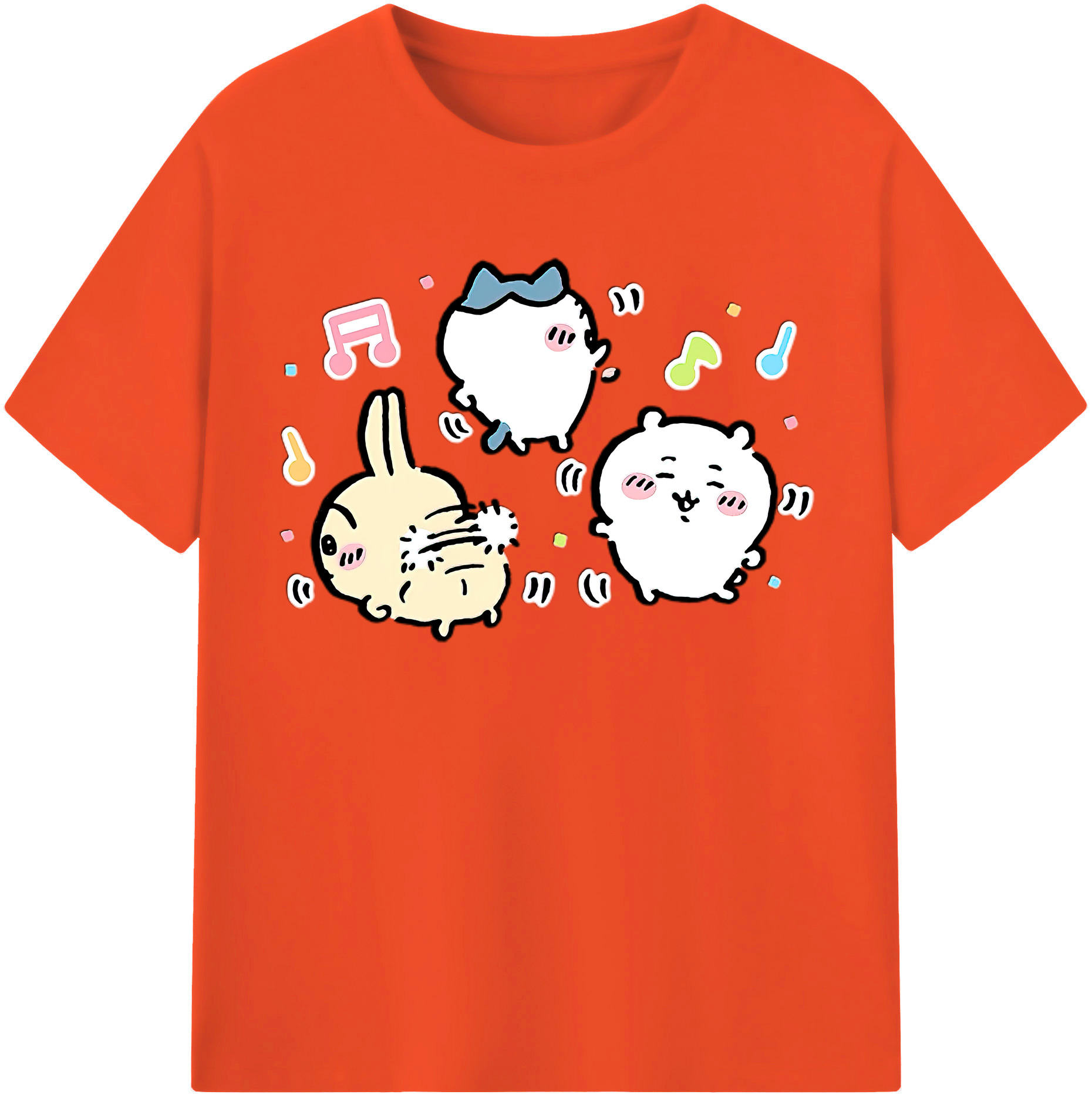 （画像用） ちいかわ うさぎ Chii-kawa usagi 綿100％半袖Tシャツ（フロントプリント）