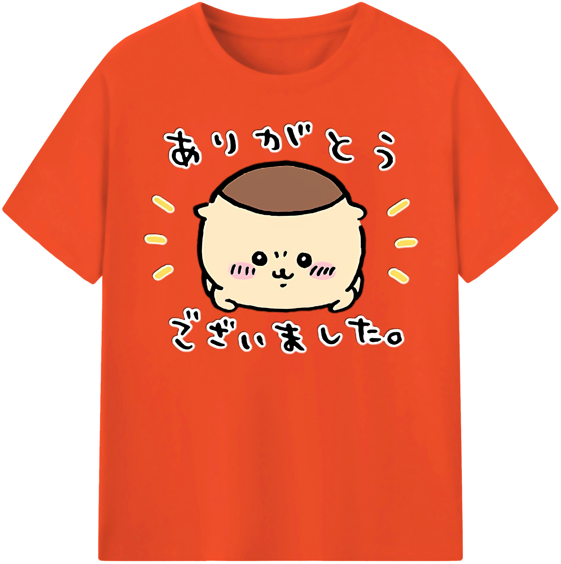 （画像用） ちいかわ くりまんじゅう Chii-kawa kuri manjū 綿100％半袖Tシャツ（フロントプリント）