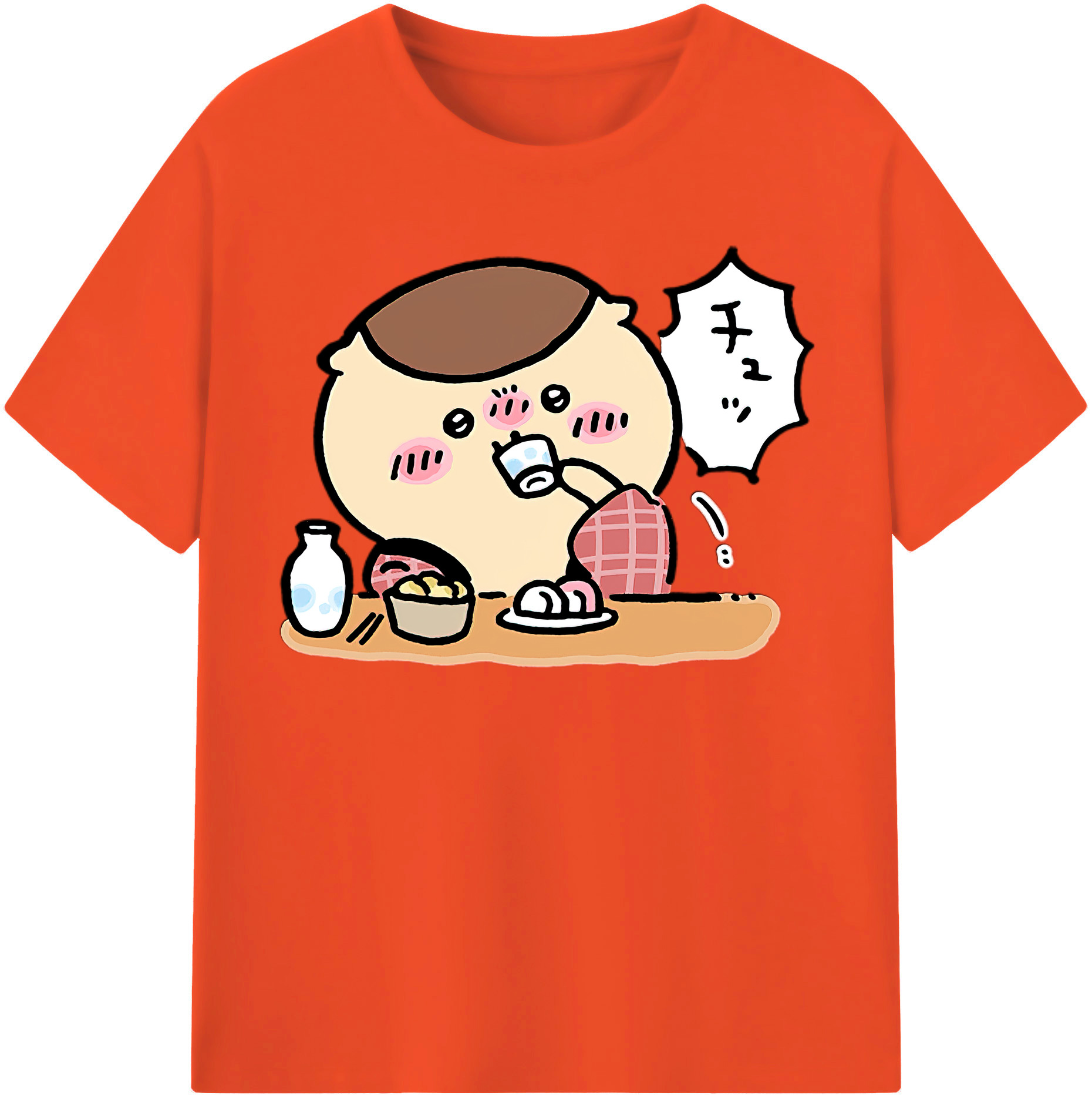 （画像用） ちいかわ くりまんじゅう Chii-kawa kuri manjū 綿100％半袖Tシャツ（フロントプリント）