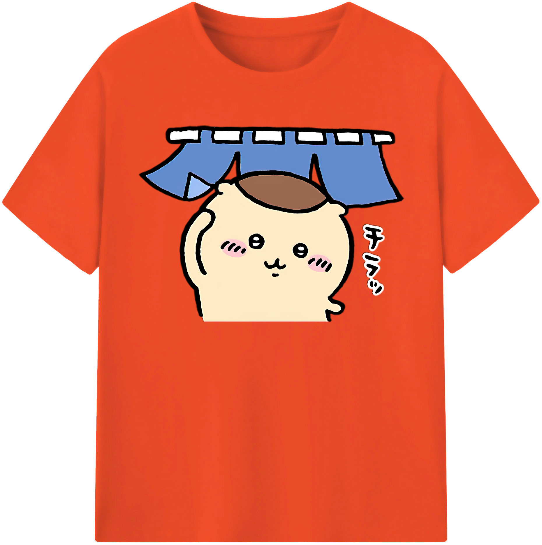 （画像用） ちいかわ くりまんじゅう Chii-kawa kuri manjū 綿100％半袖Tシャツ（フロントプリント）