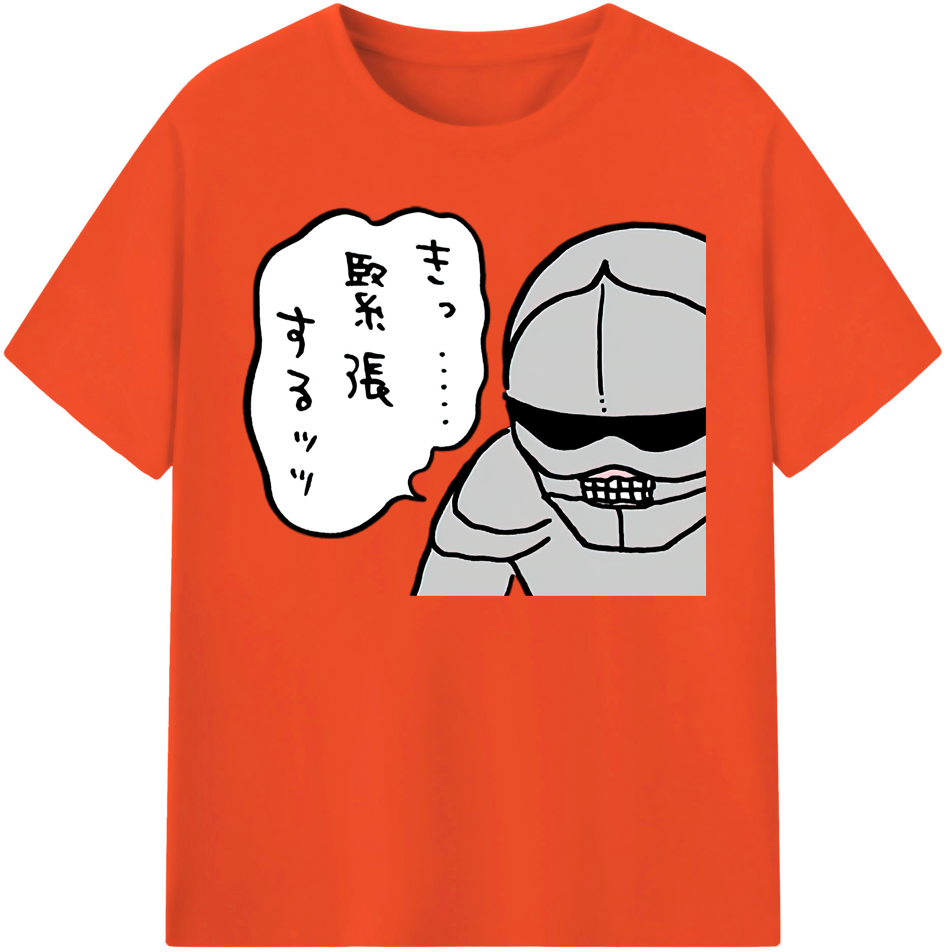 （画像用） ちいかわ 労働の鎧さん Chii-kawa Mr. Armor of Labor 綿100％半袖Tシャツ（フロントプリント）