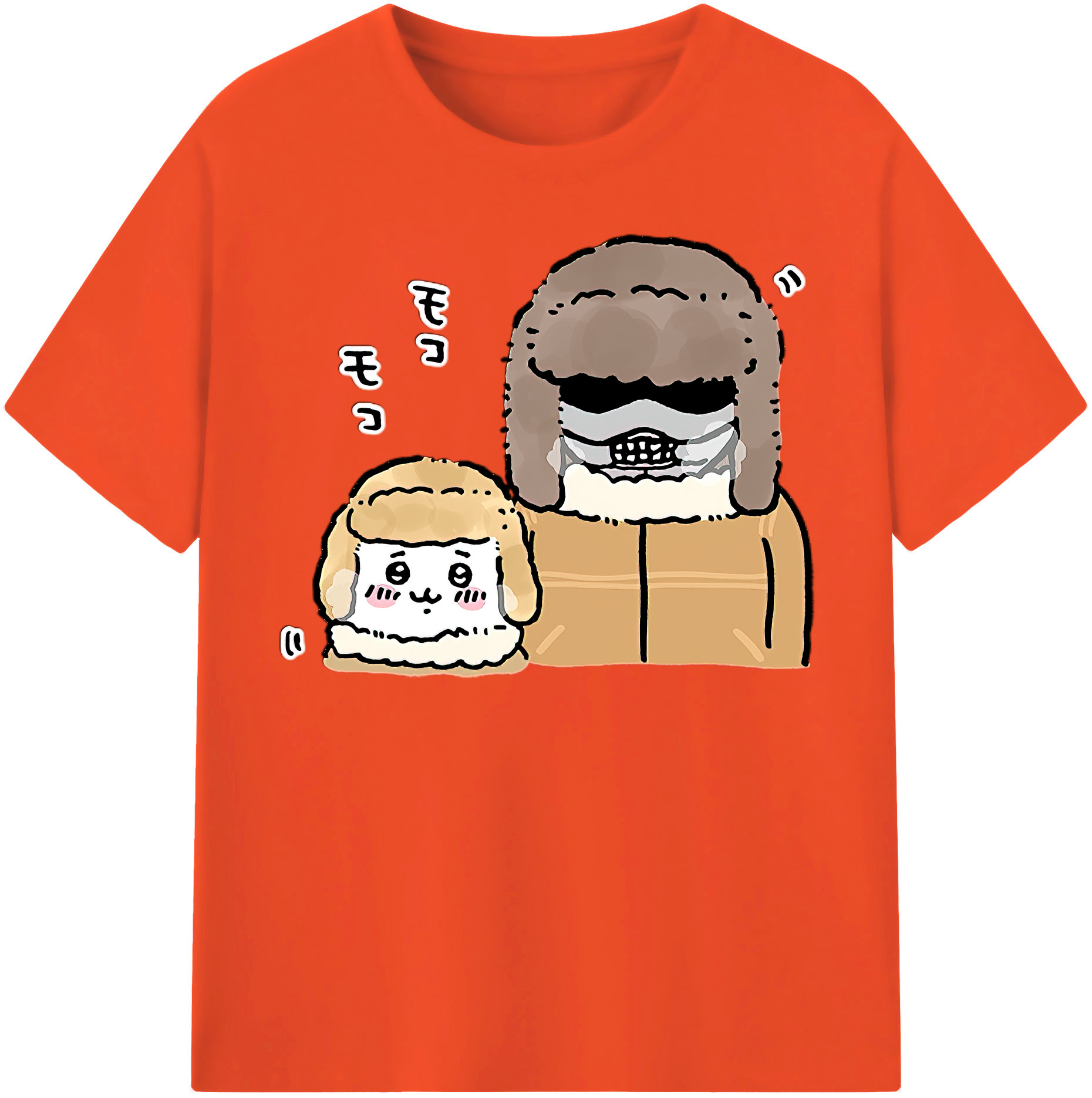 （画像用） ちいかわ 労働の鎧さん Chii-kawa Mr. Armor of Labor 綿100％半袖Tシャツ（フロントプリント）