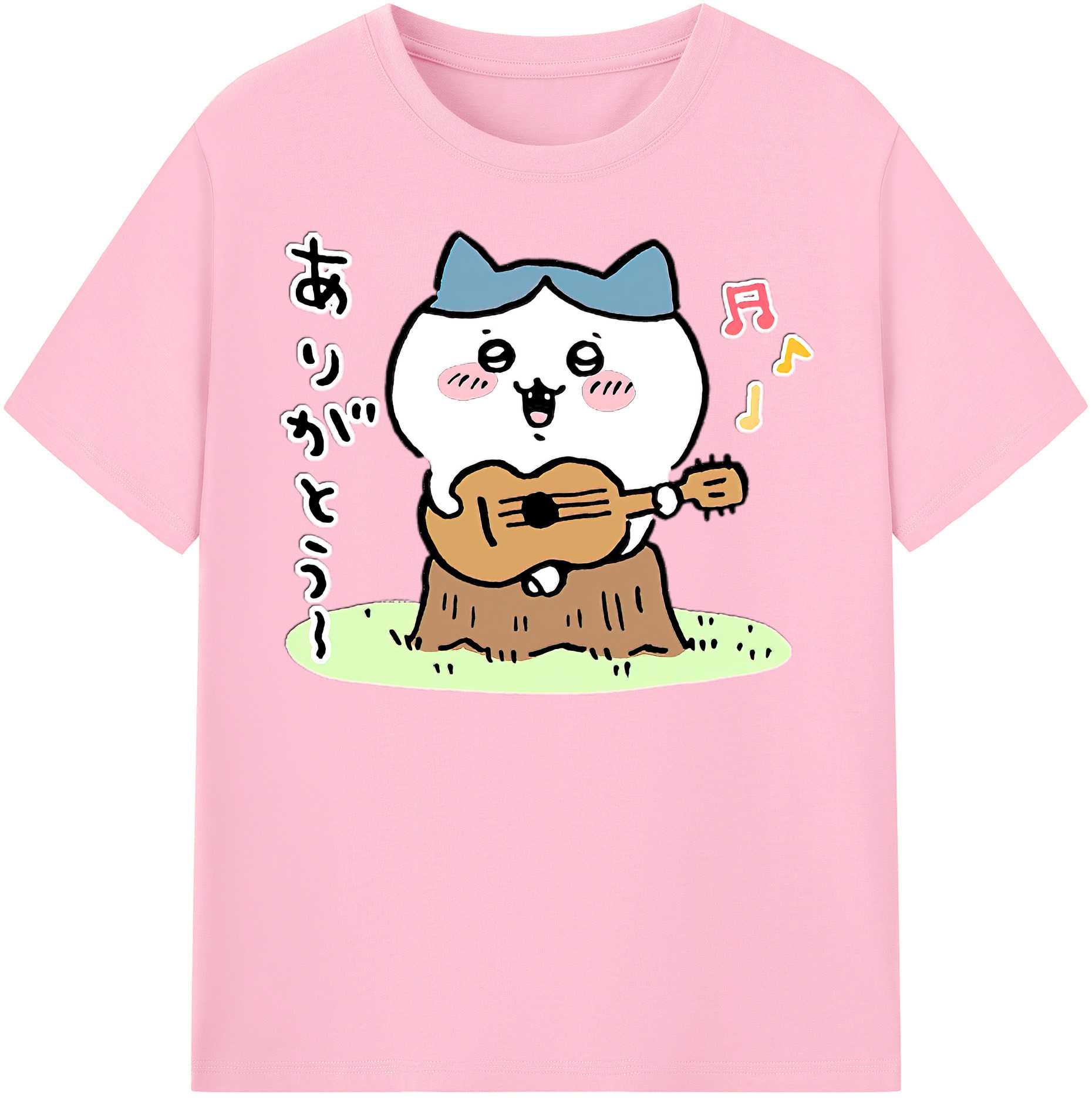 （画像用） ちいかわ ハチワレ Chii-kawa hachiware 綿100％半袖Tシャツ（フロントプリント）
