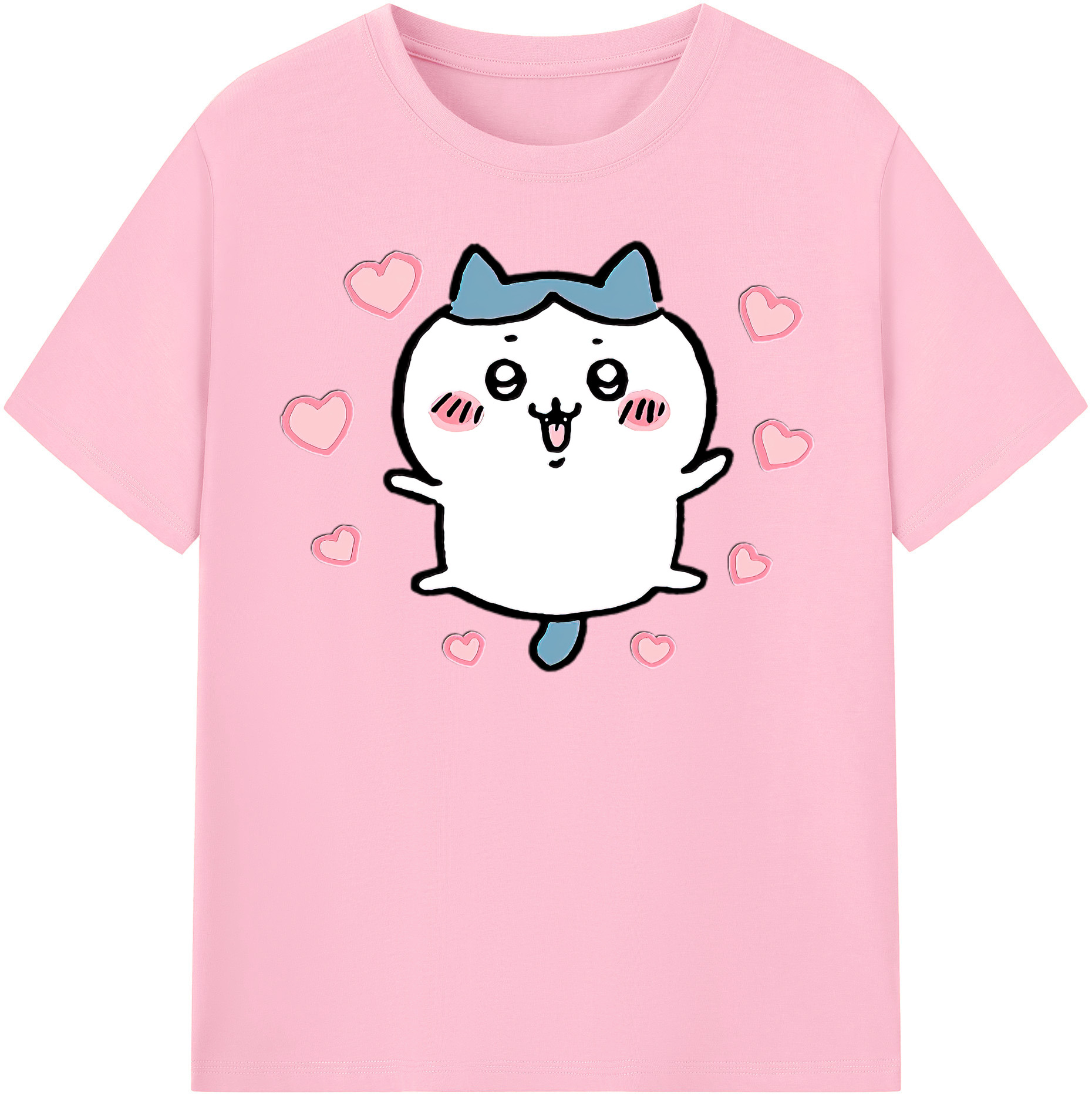（画像用） ちいかわ ハチワレ Chii-kawa hachiware 綿100％半袖Tシャツ（フロントプリント）
