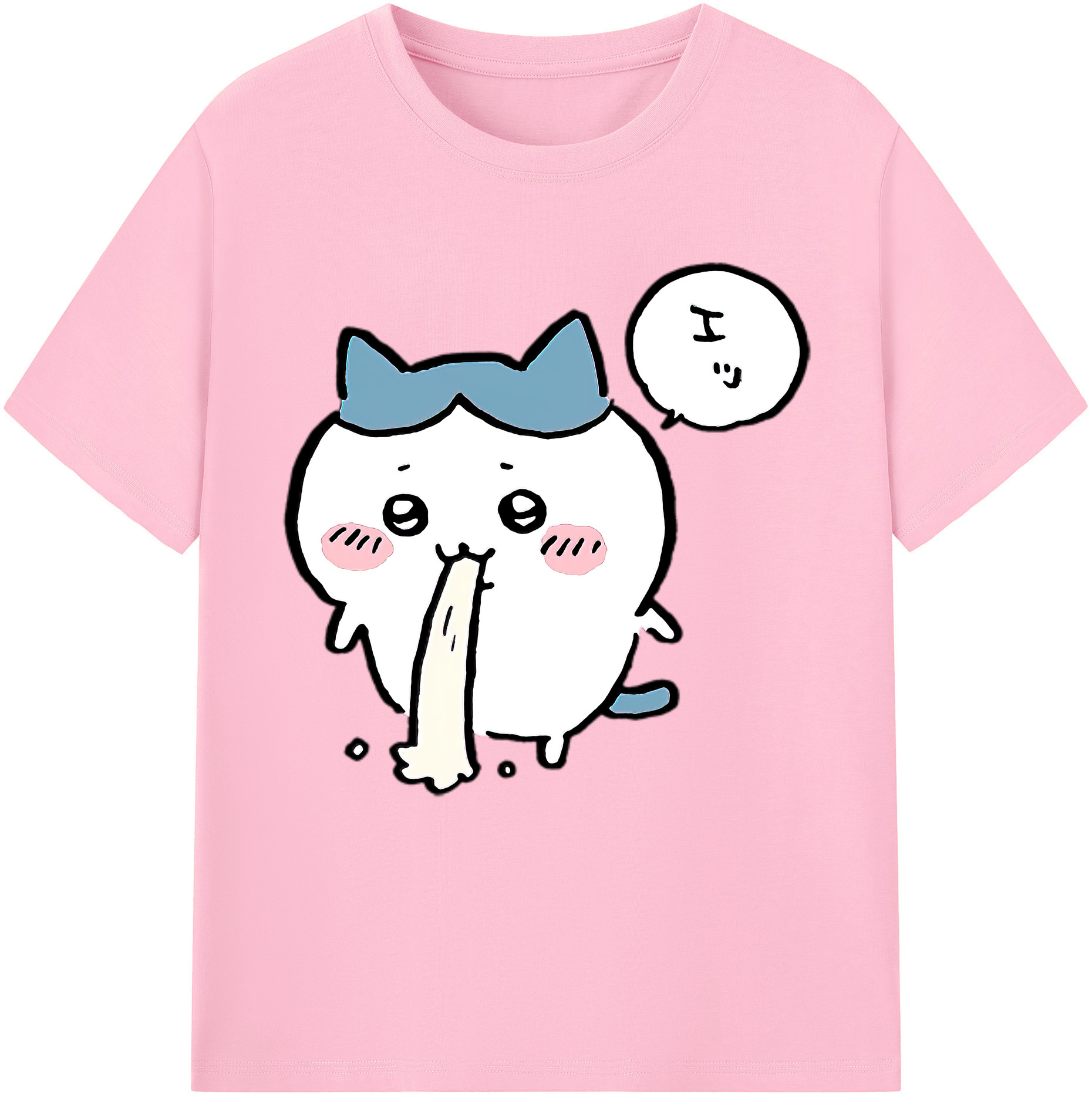 （画像用） ちいかわ ハチワレ Chii-kawa hachiware 綿100％半袖Tシャツ（フロントプリント）