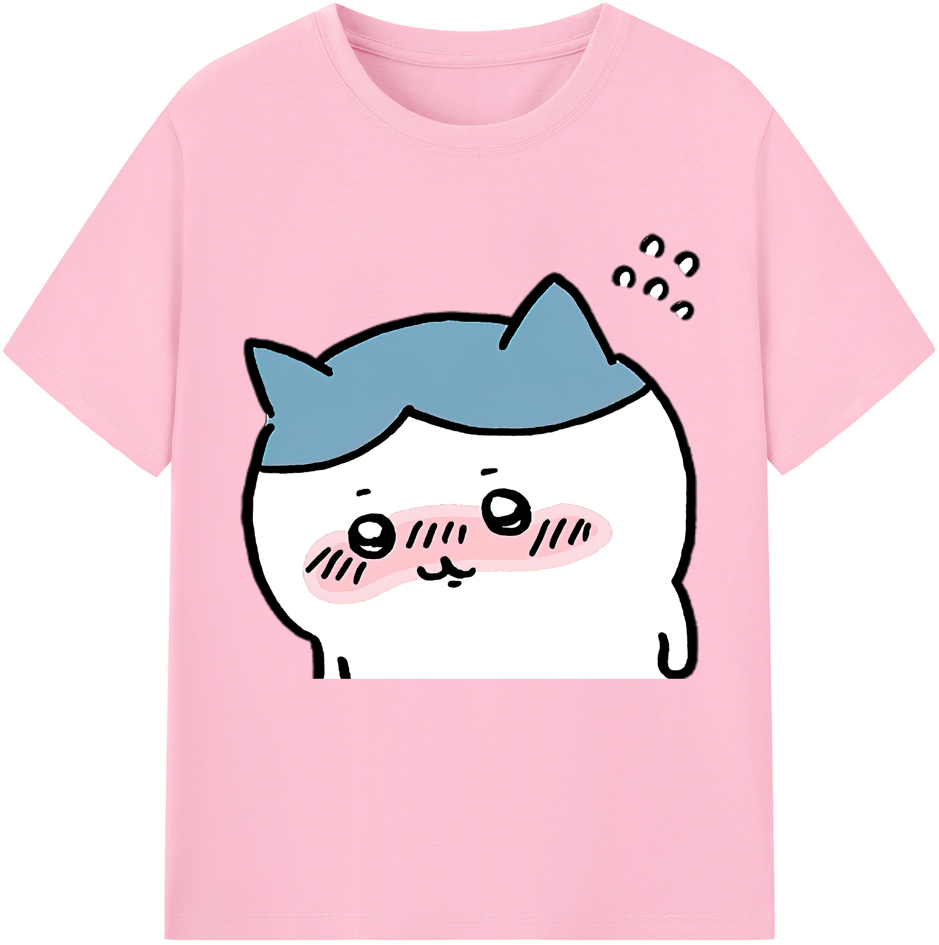 （画像用） ちいかわ ハチワレ Chii-kawa hachiware 綿100％半袖Tシャツ（フロントプリント）