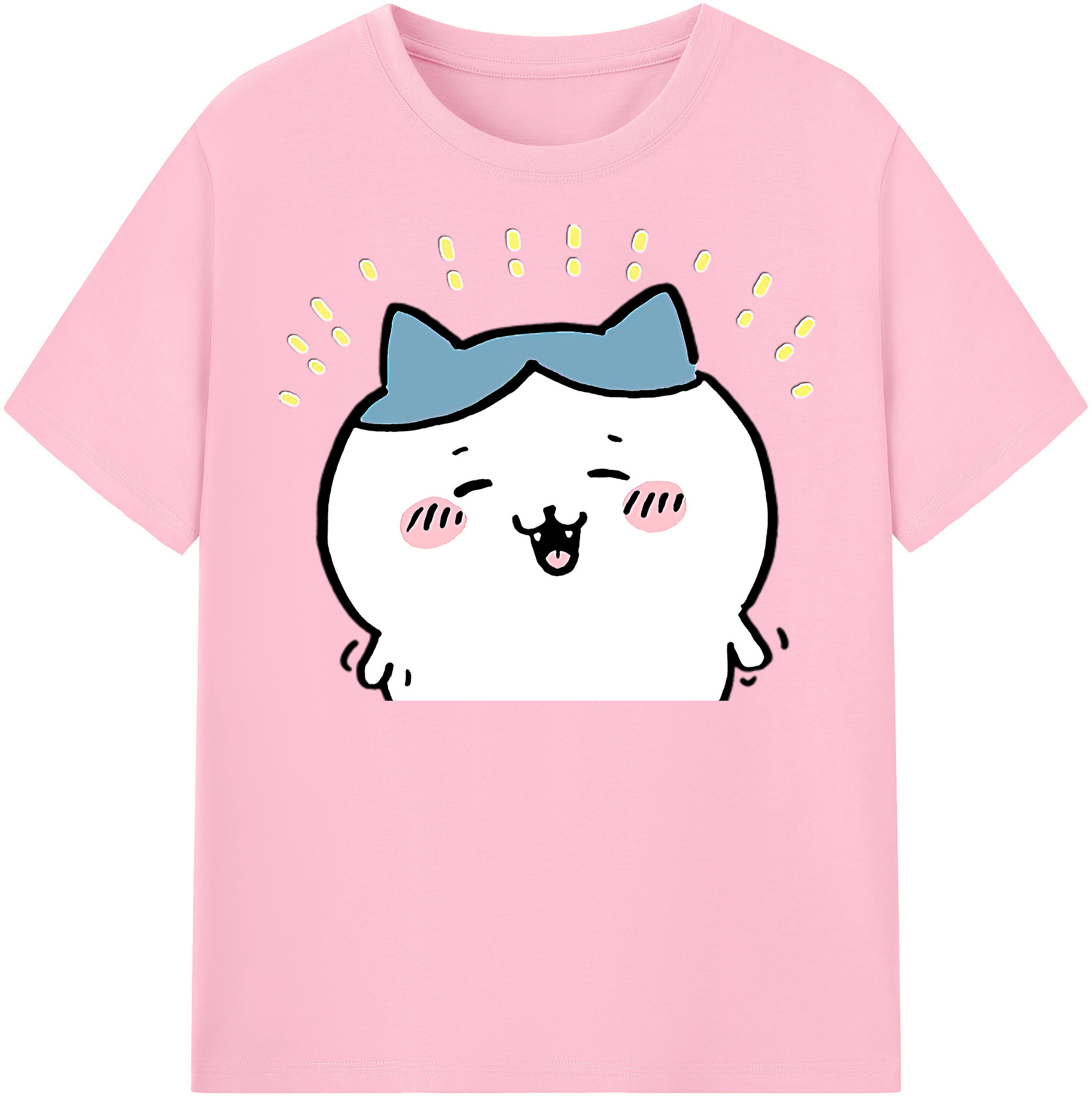 （画像用） ちいかわ ハチワレ Chii-kawa hachiware 綿100％半袖Tシャツ（フロントプリント）