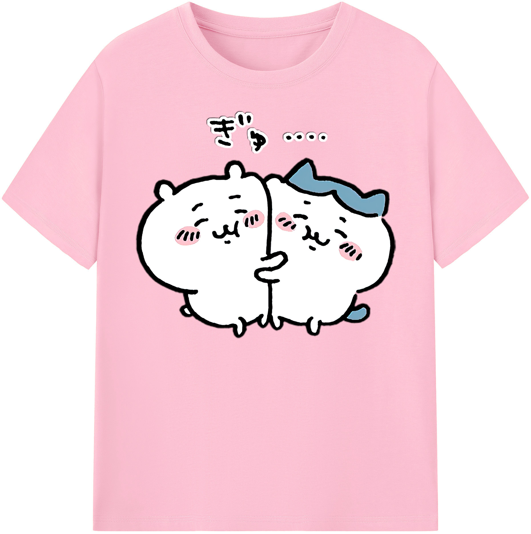 （画像用） ちいかわ ハチワレ Chii-kawa hachiware 綿100％半袖Tシャツ（フロントプリント）