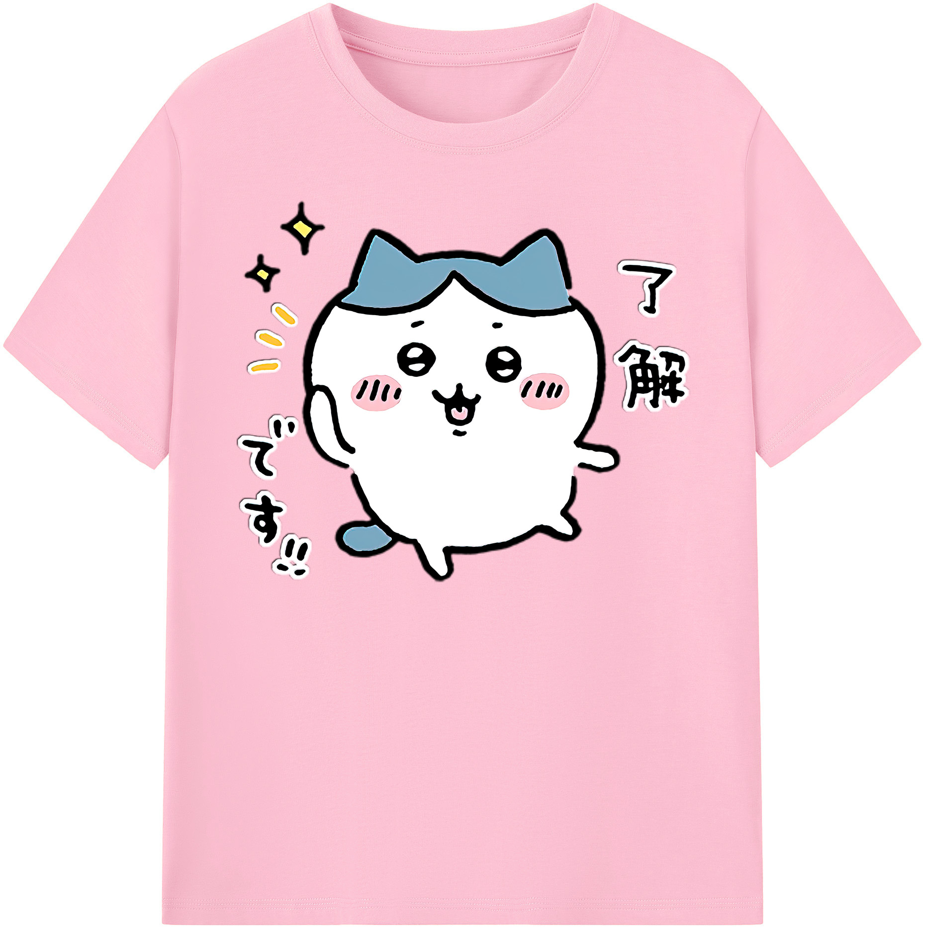 （画像用） ちいかわ ハチワレ Chii-kawa hachiware 綿100％半袖Tシャツ（フロントプリント）