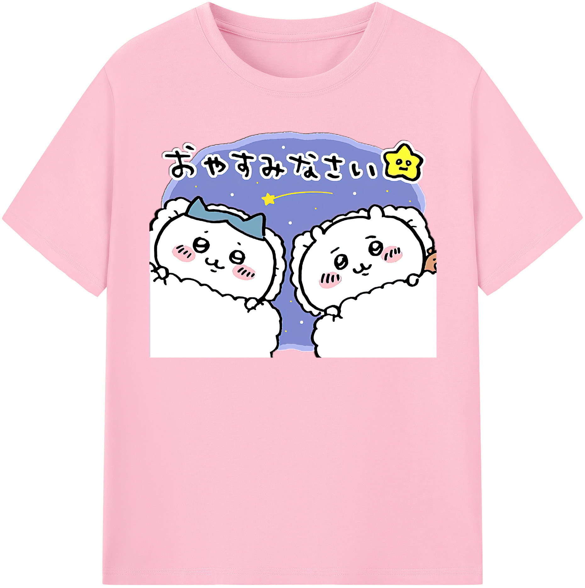 （画像用） ちいかわ ハチワレ Chii-kawa hachiware 綿100％半袖Tシャツ（フロントプリント）