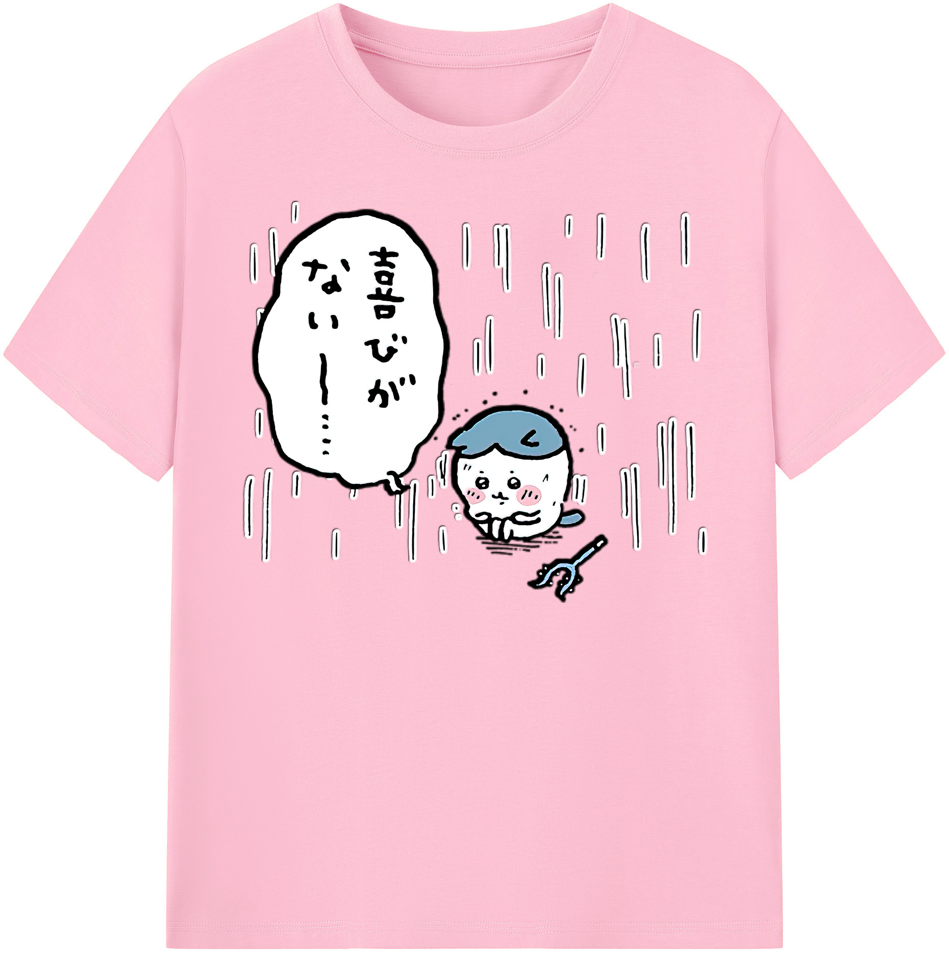 （画像用） ちいかわ ハチワレ Chii-kawa hachiware 綿100％半袖Tシャツ（フロントプリント）