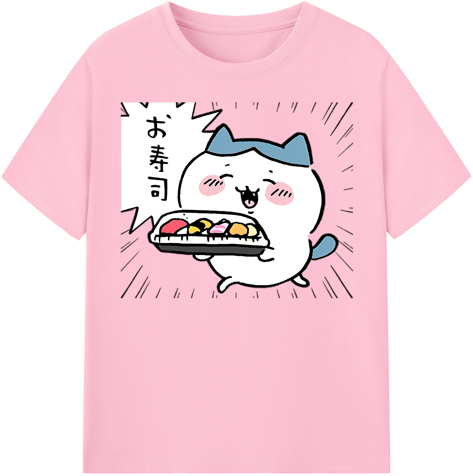 （画像用） ちいかわ ハチワレ Chii-kawa hachiware 綿100％半袖Tシャツ（フロントプリント）