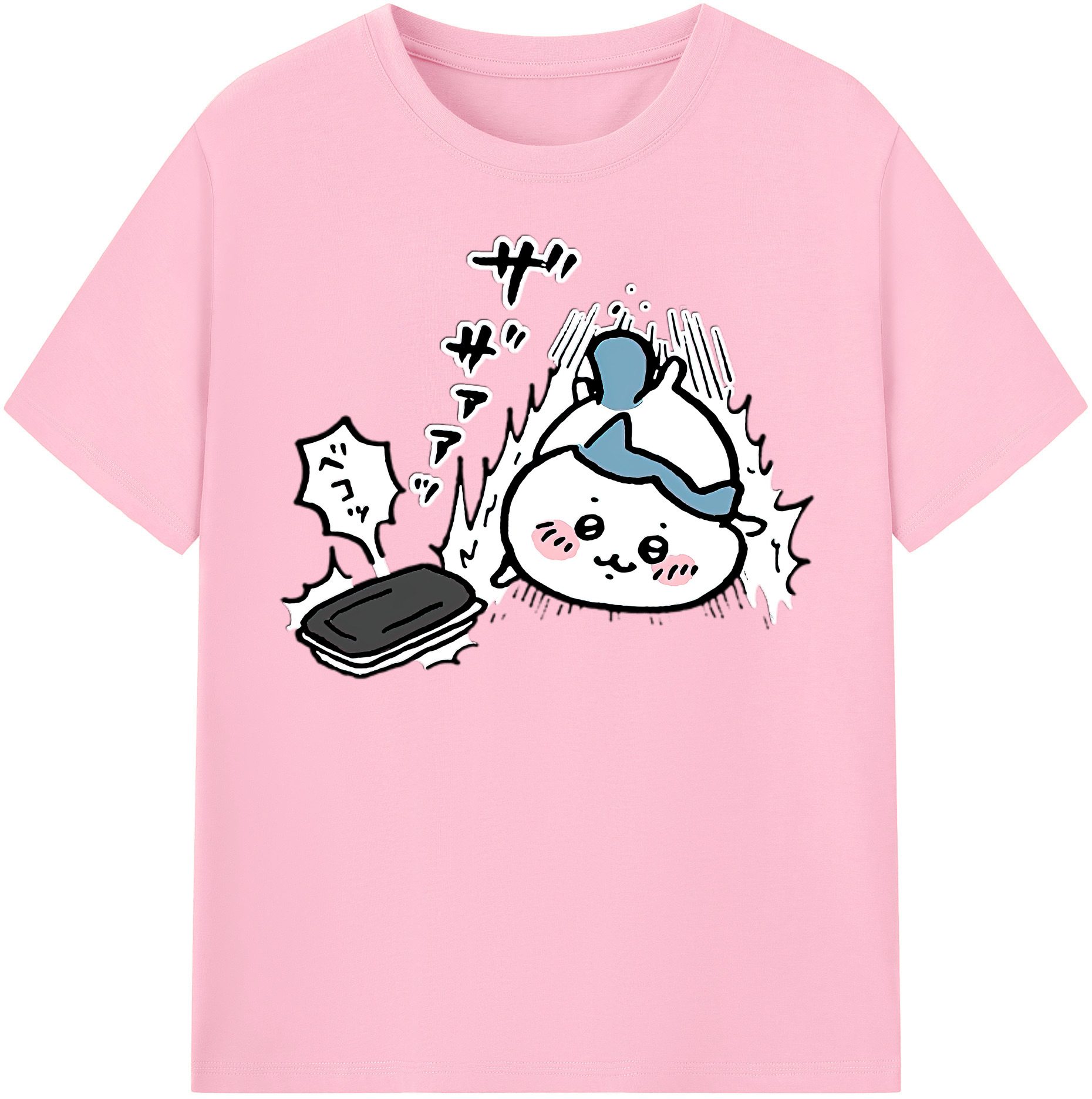 （画像用） ちいかわ ハチワレ Chii-kawa hachiware 綿100％半袖Tシャツ（フロントプリント）