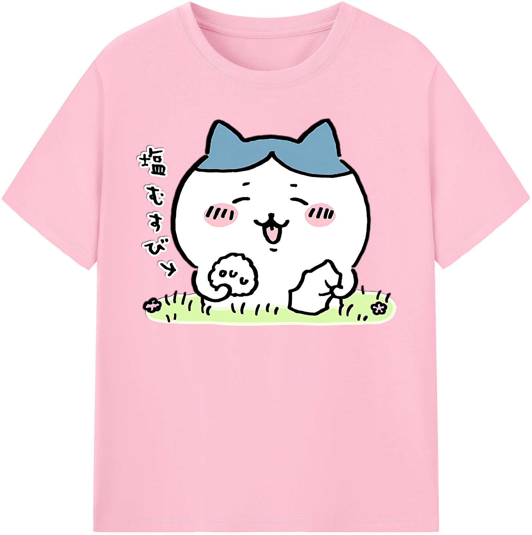 （画像用） ちいかわ ハチワレ Chii-kawa hachiware 綿100％半袖Tシャツ（フロントプリント）