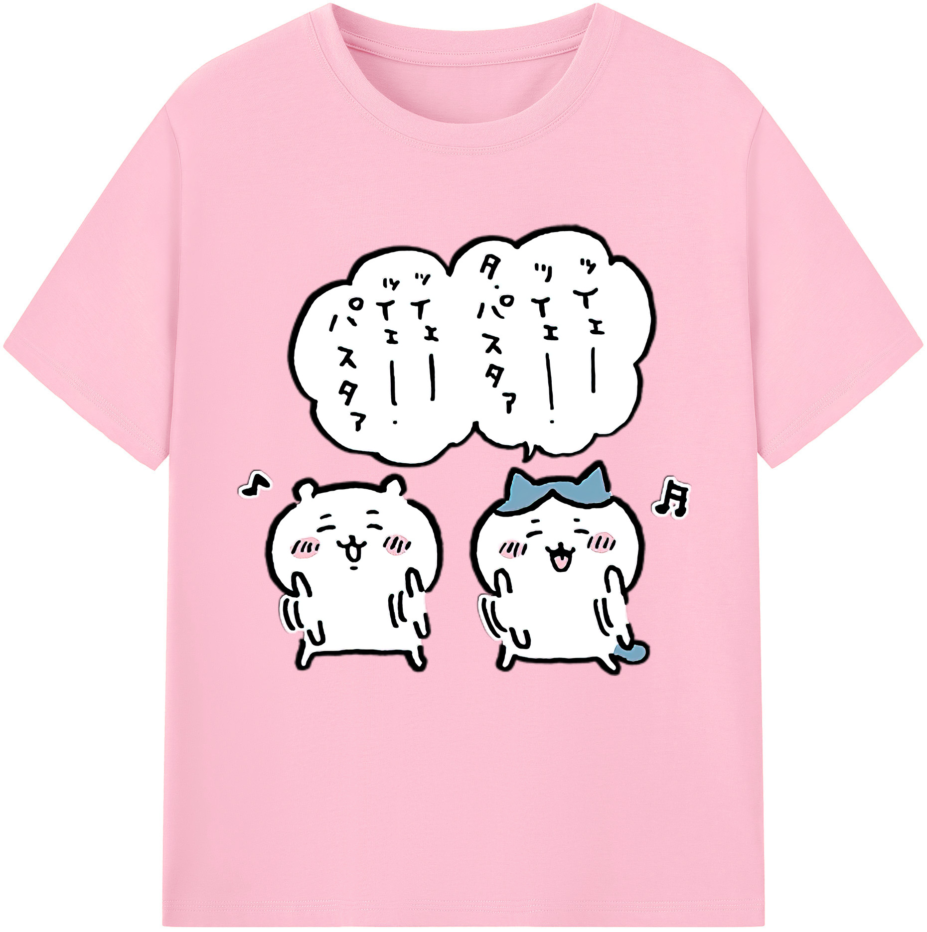 （画像用） ちいかわ ハチワレ Chii-kawa hachiware 綿100％半袖Tシャツ（フロントプリント）