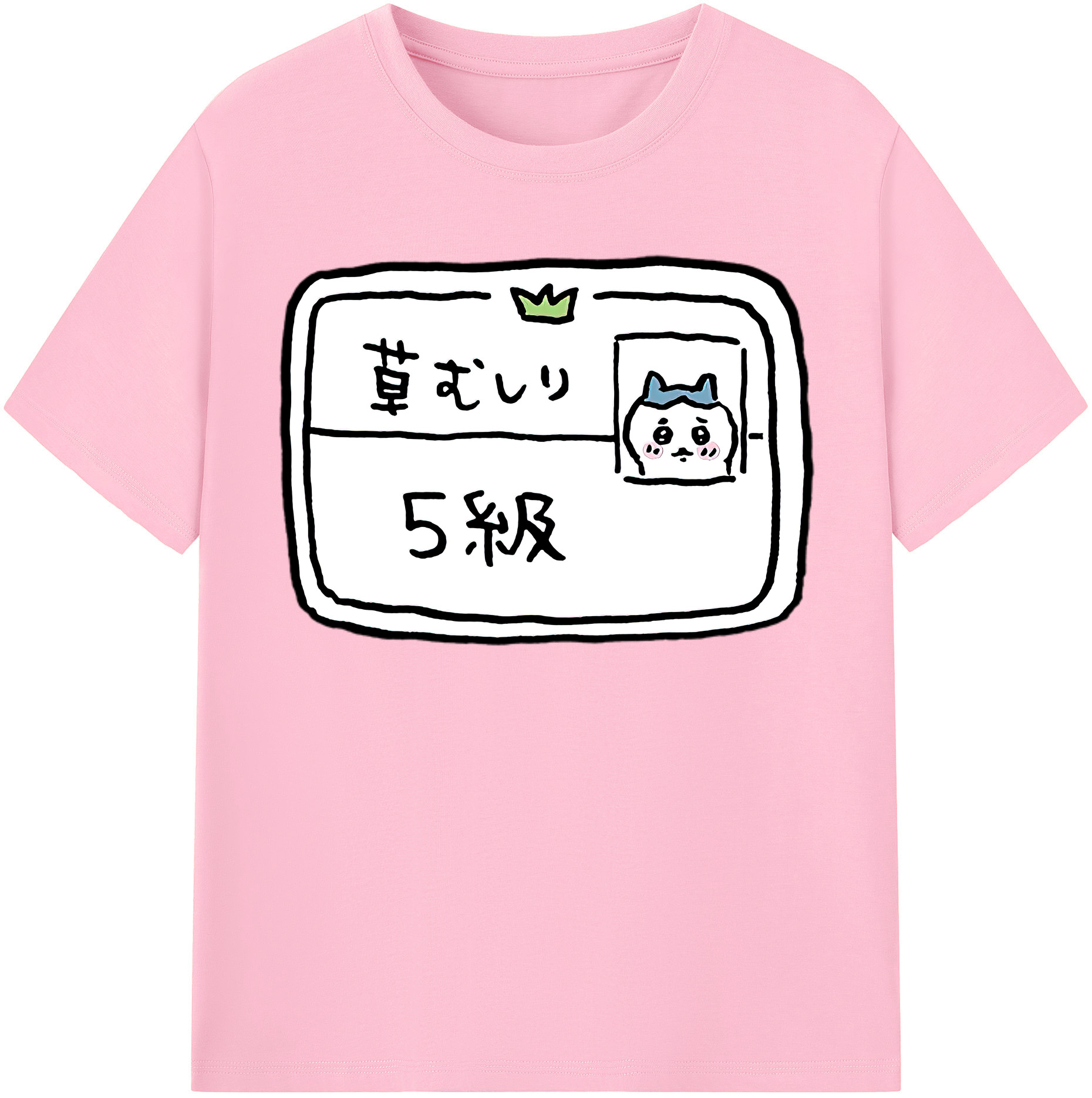 （画像用） ちいかわ ハチワレ Chii-kawa hachiware 綿100％半袖Tシャツ（フロントプリント）