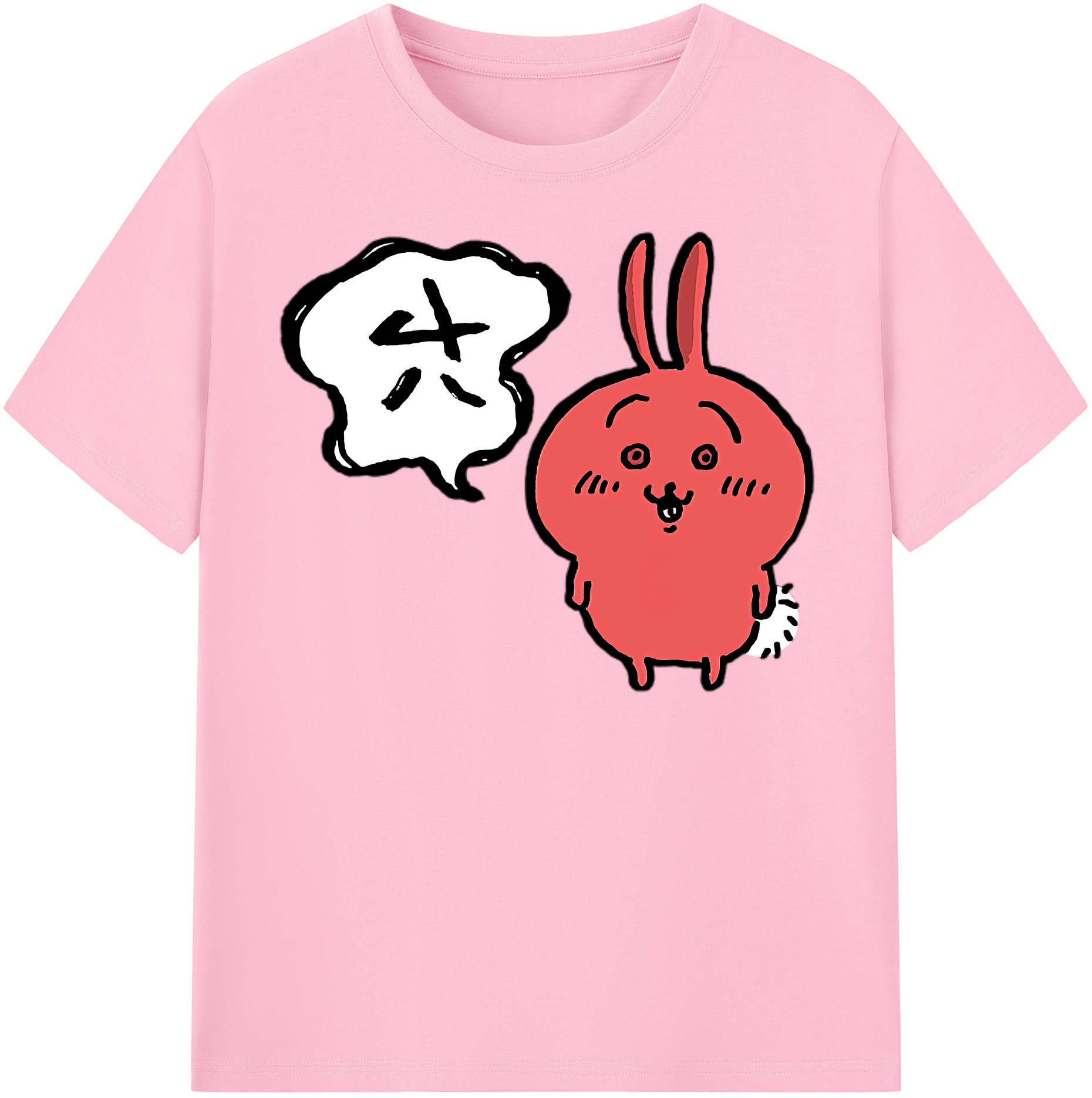 （画像用） ちいかわ ハチワレ Chii-kawa hachiware 綿100％半袖Tシャツ（フロントプリント）