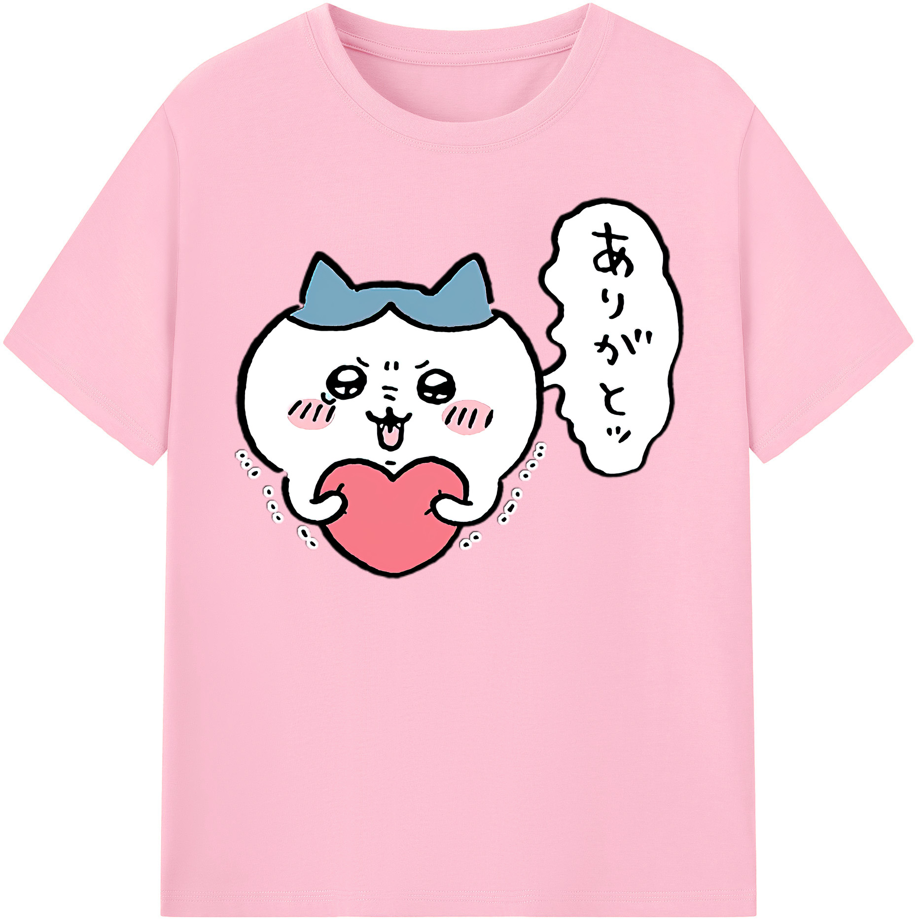 （画像用） ちいかわ ハチワレ Chii-kawa hachiware 綿100％半袖Tシャツ（フロントプリント）