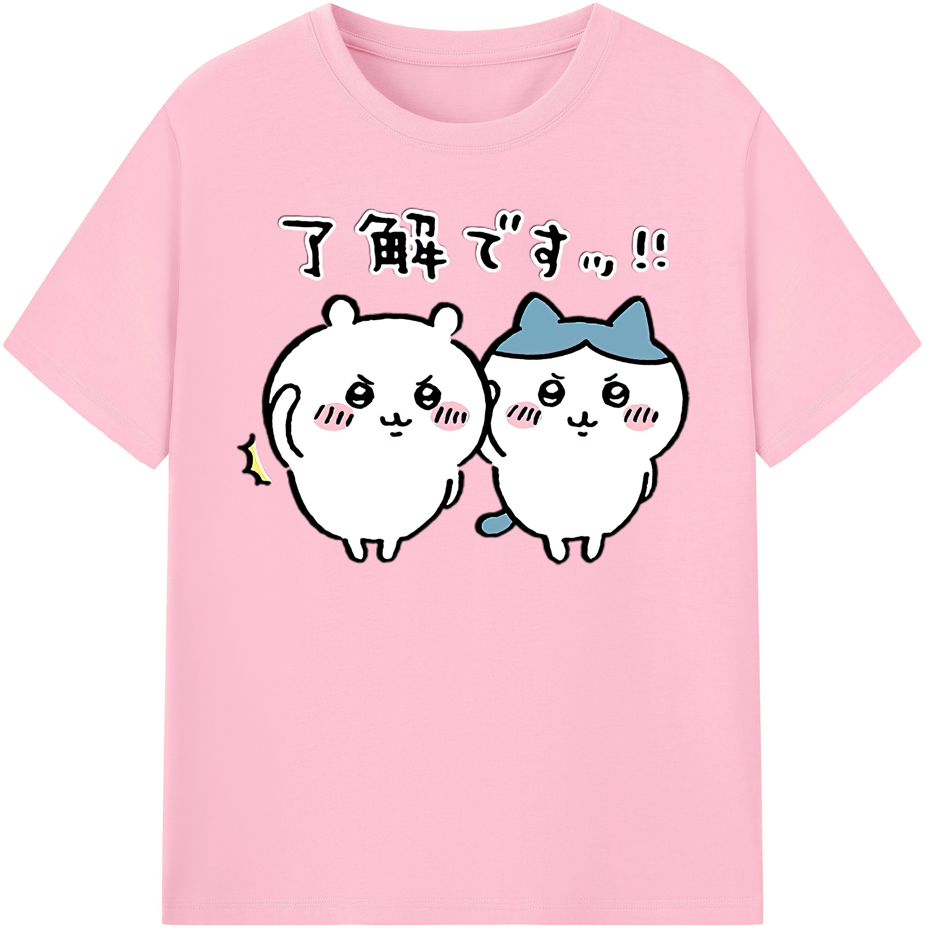 （画像用） ちいかわ ハチワレ Chii-kawa hachiware 綿100％半袖Tシャツ（フロントプリント）