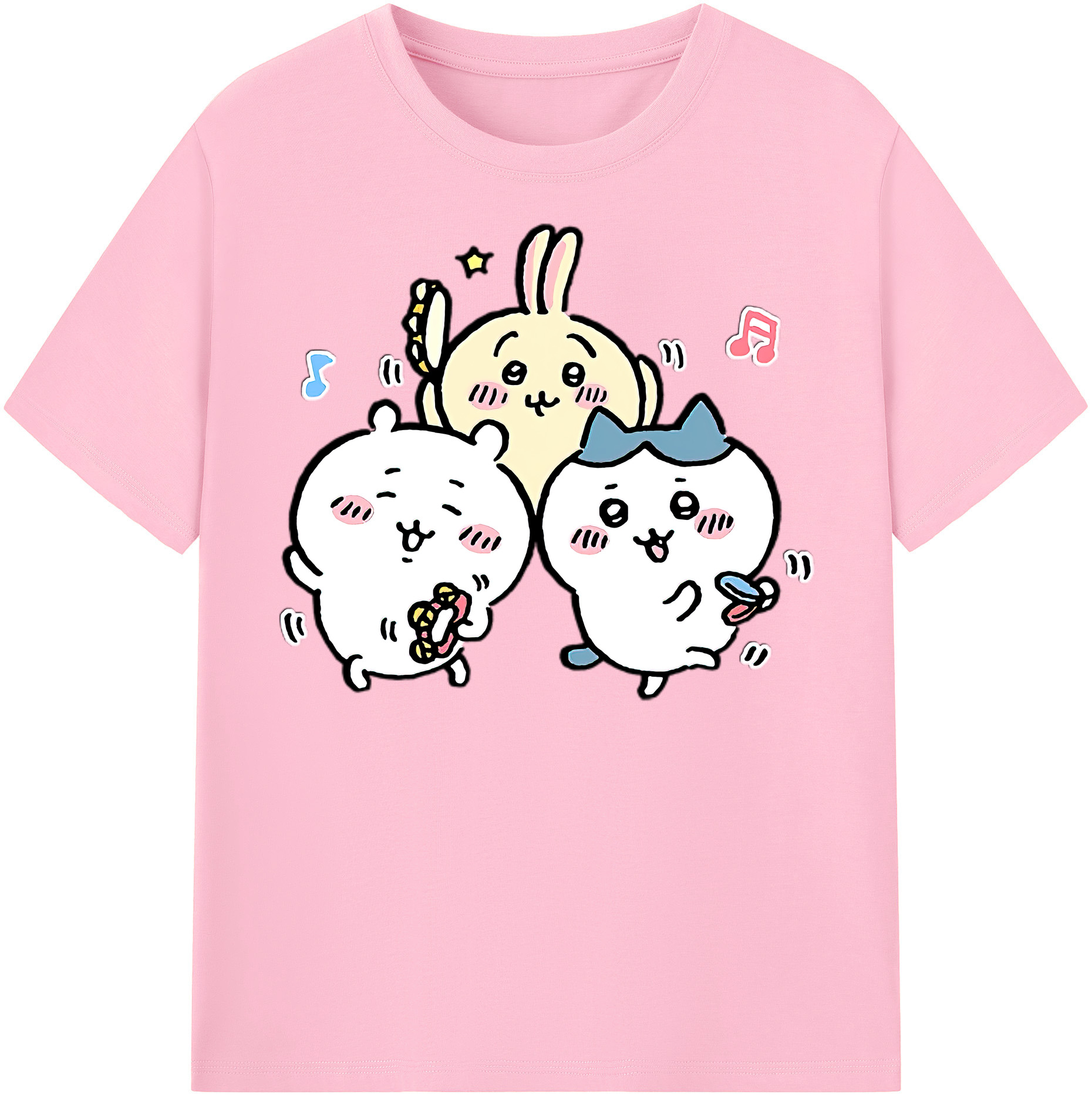 （画像用） ちいかわ ハチワレ Chii-kawa hachiware 綿100％半袖Tシャツ（フロントプリント）