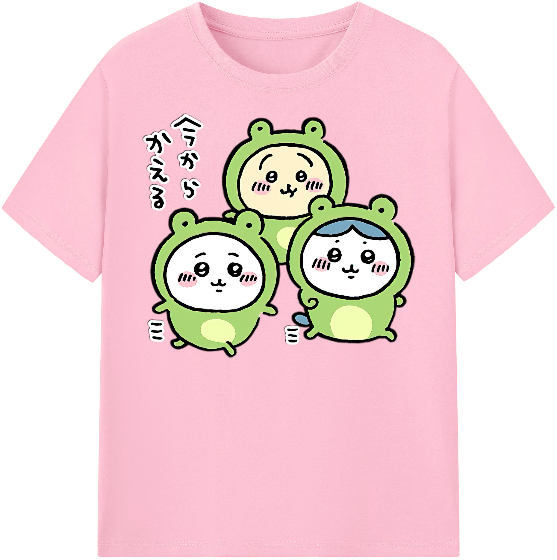 （画像用） ちいかわ ハチワレ Chii-kawa hachiware 綿100％半袖Tシャツ（フロントプリント）