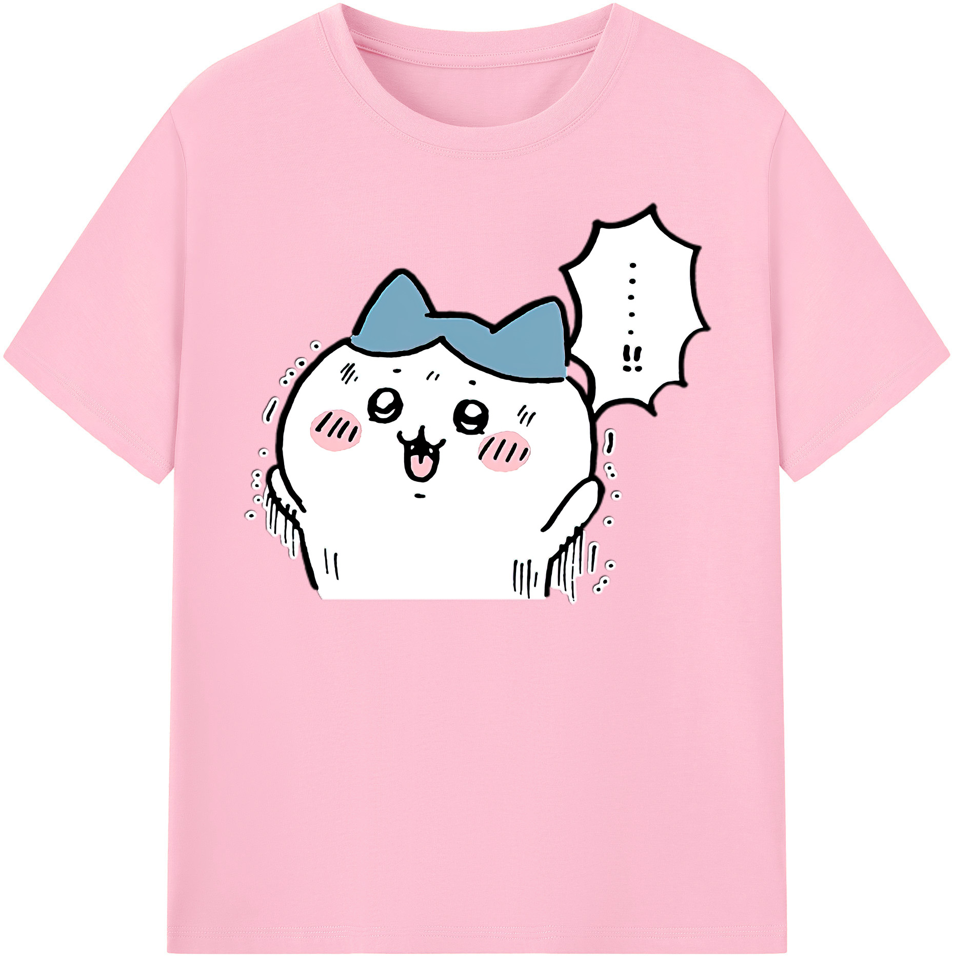 （画像用） ちいかわ ハチワレ Chii-kawa hachiware 綿100％半袖Tシャツ（フロントプリント）