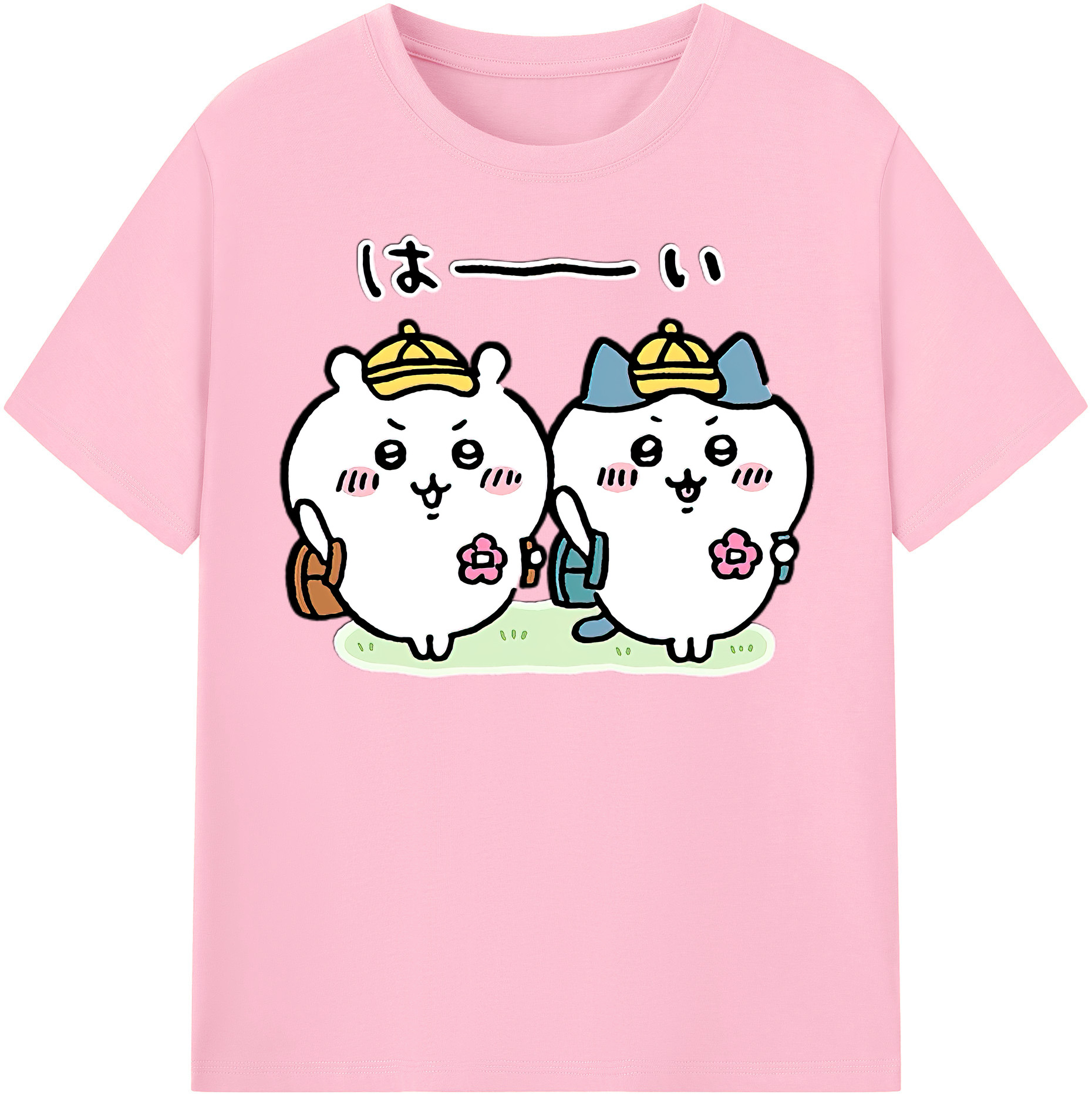 （画像用） ちいかわ ハチワレ Chii-kawa hachiware 綿100％半袖Tシャツ（フロントプリント）