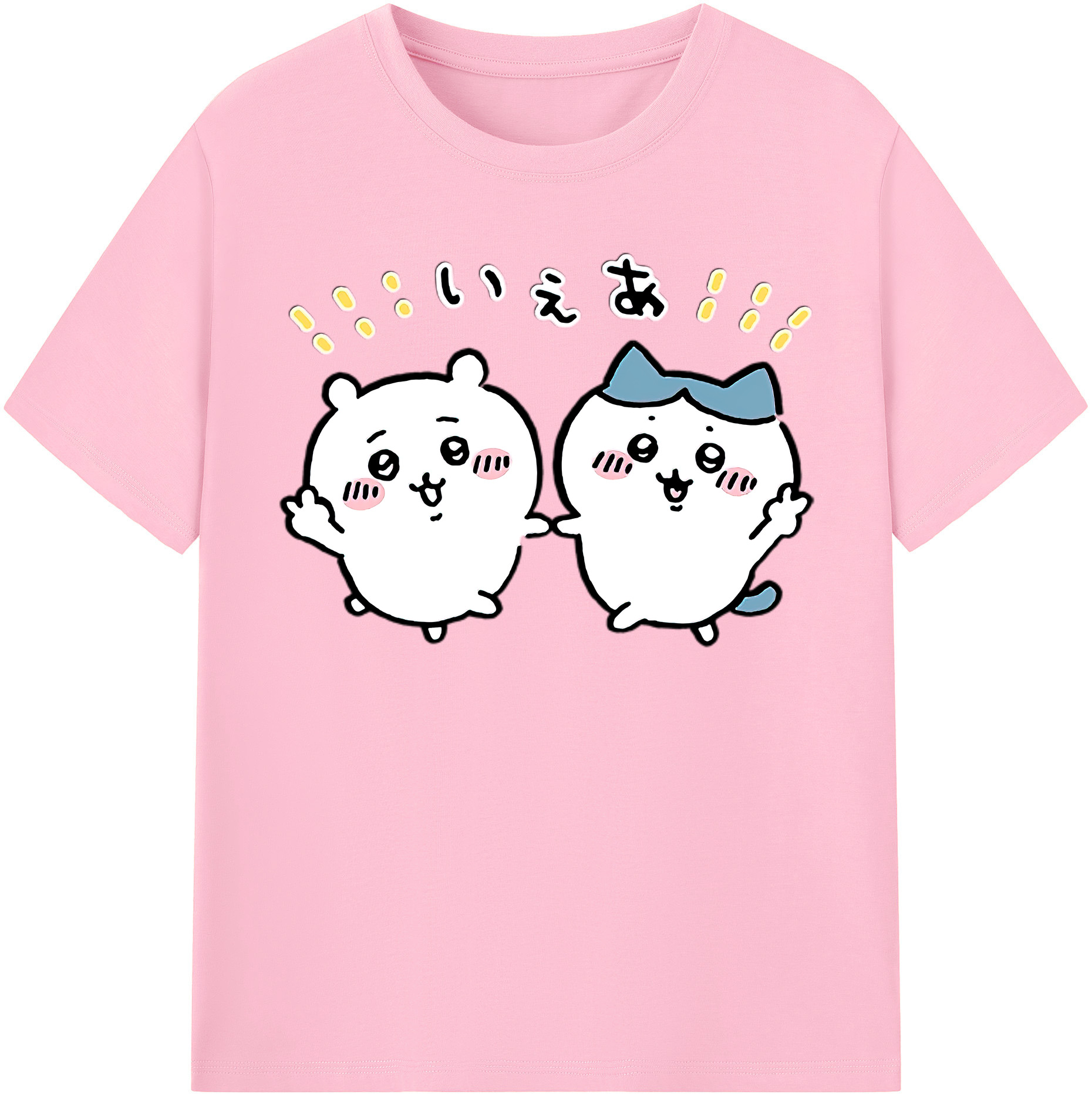 （画像用） ちいかわ ハチワレ Chii-kawa hachiware 綿100％半袖Tシャツ（フロントプリント）