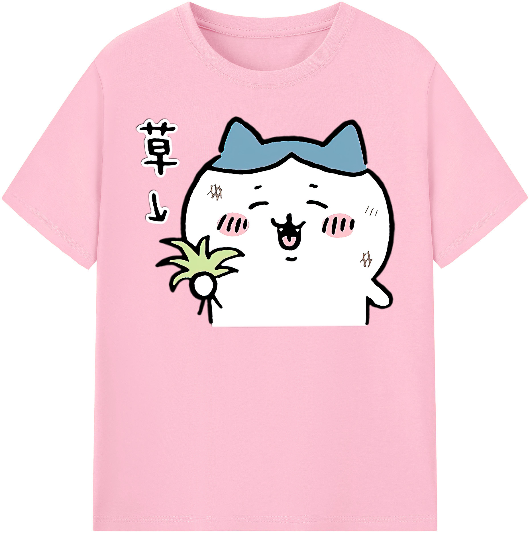（画像用） ちいかわ ハチワレ Chii-kawa hachiware 綿100％半袖Tシャツ（フロントプリント）