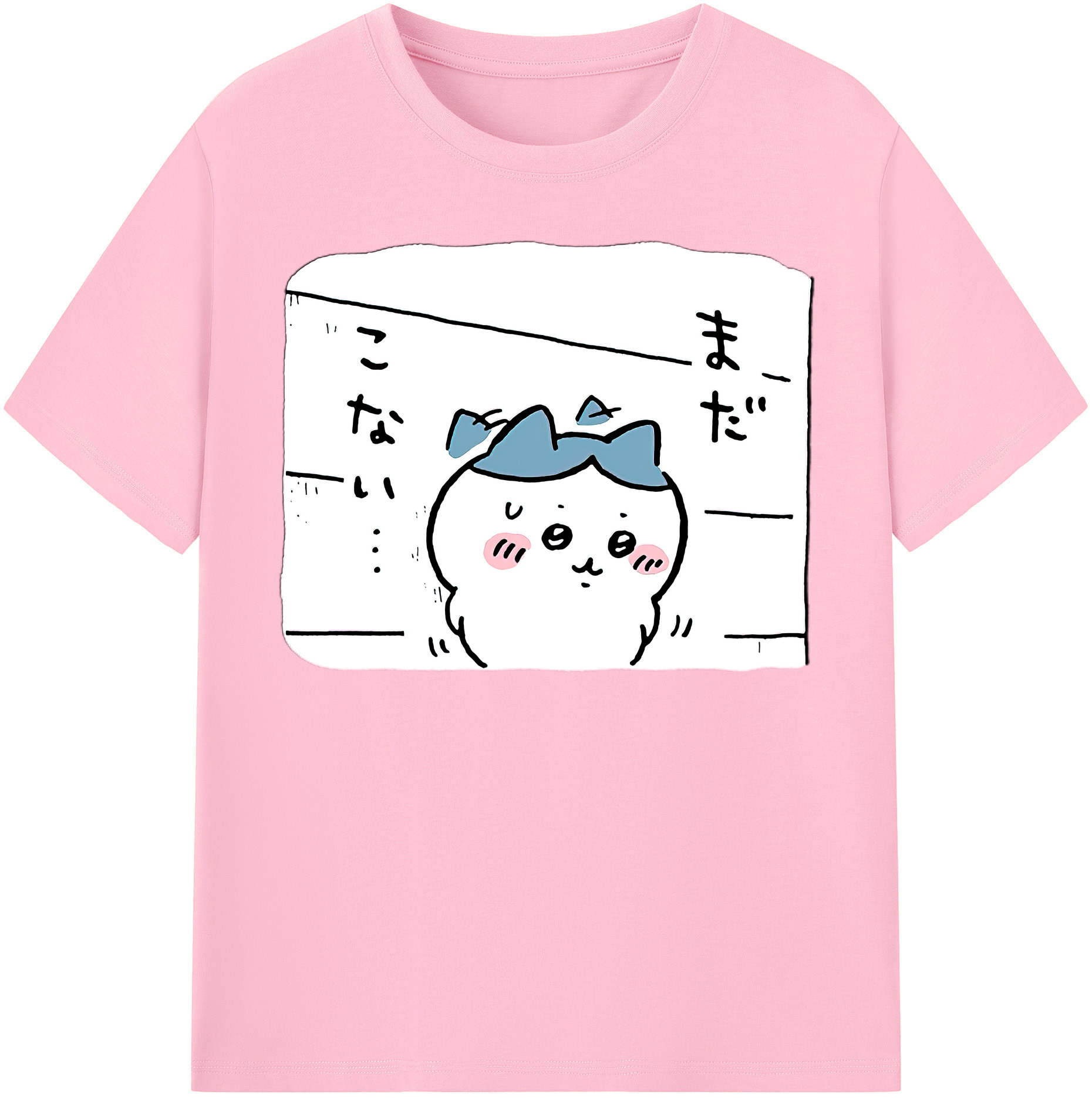 （画像用） ちいかわ ハチワレ Chii-kawa hachiware 綿100％半袖Tシャツ（フロントプリント）