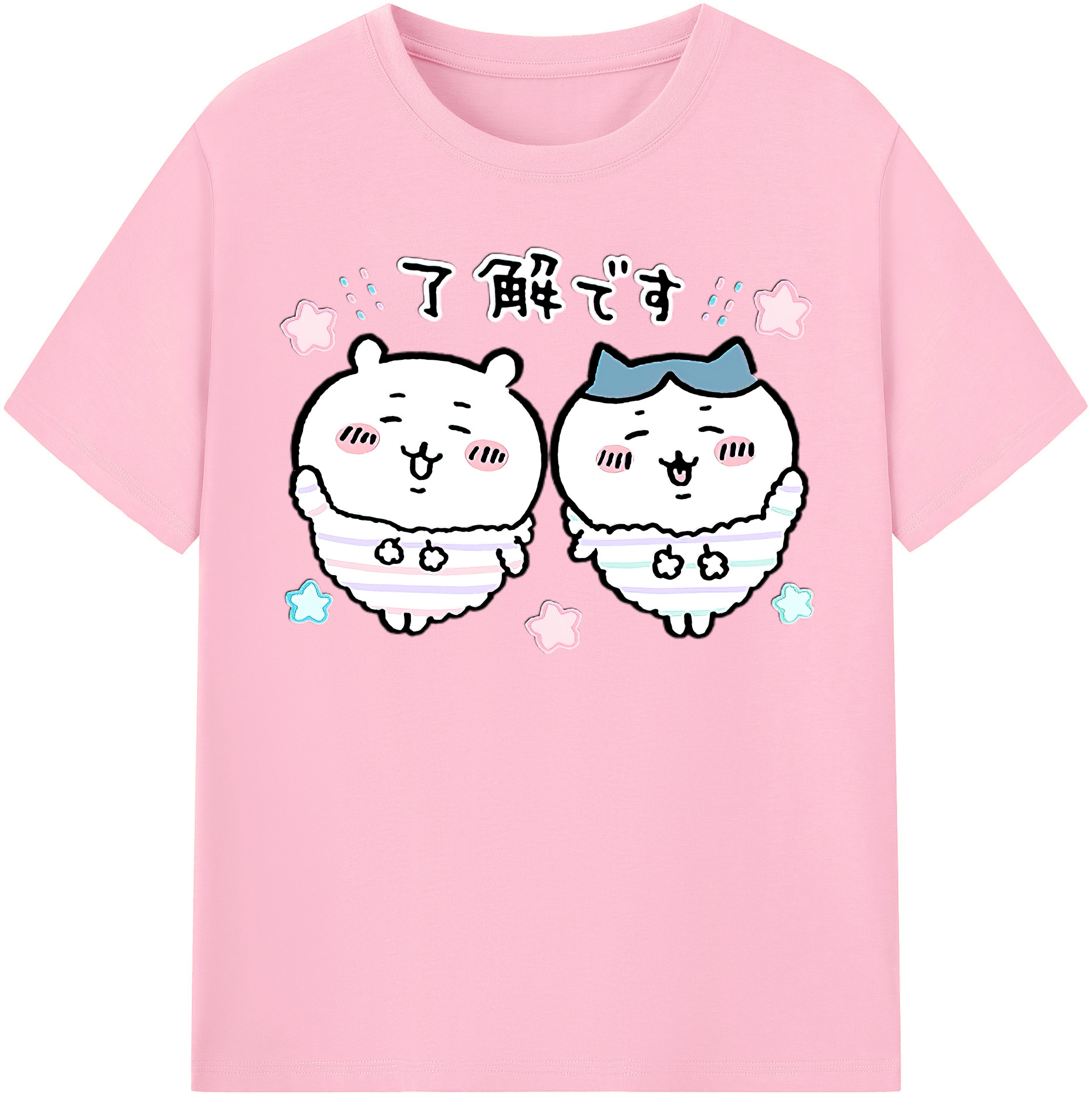 （画像用） ちいかわ ハチワレ Chii-kawa hachiware 綿100％半袖Tシャツ（フロントプリント）
