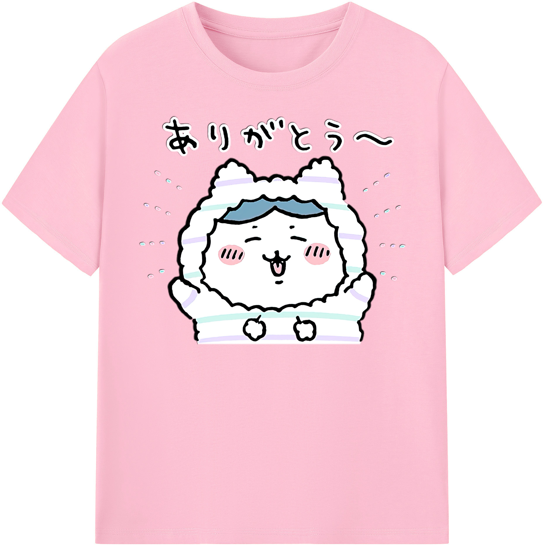（画像用） ちいかわ ハチワレ Chii-kawa hachiware 綿100％半袖Tシャツ（フロントプリント）