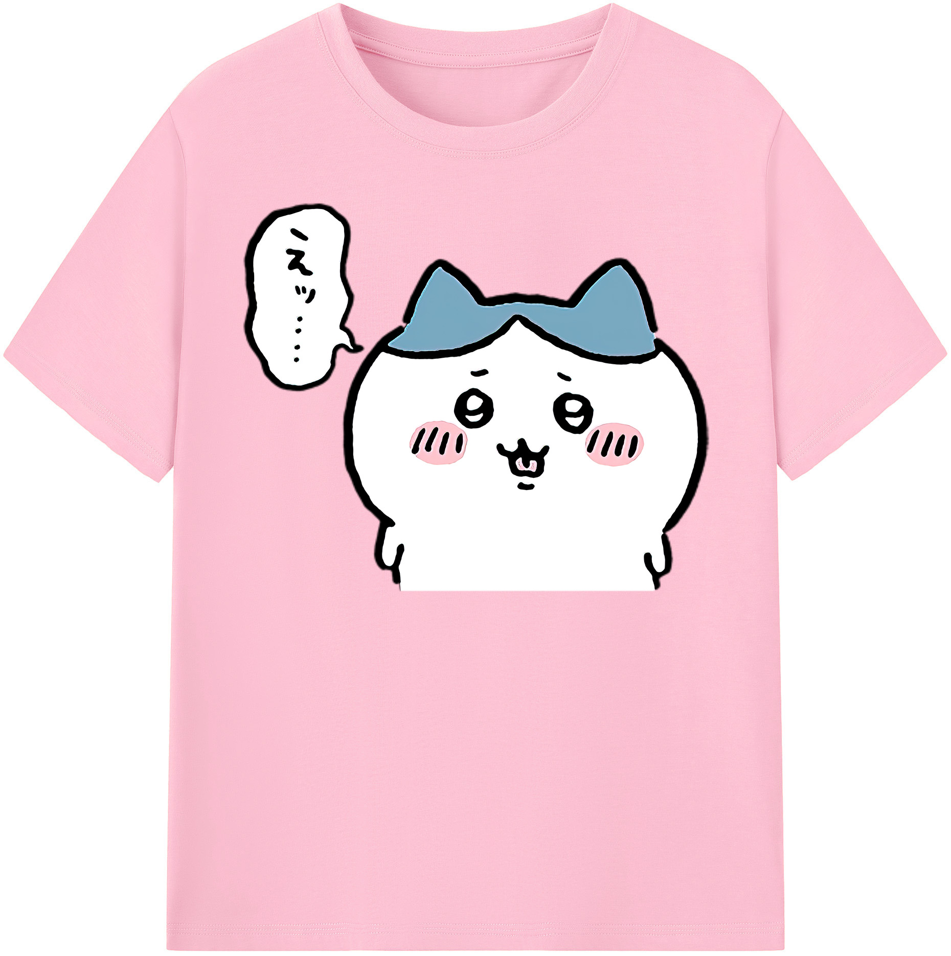 （画像用） ちいかわ ハチワレ Chii-kawa hachiware 綿100％半袖Tシャツ（フロントプリント）